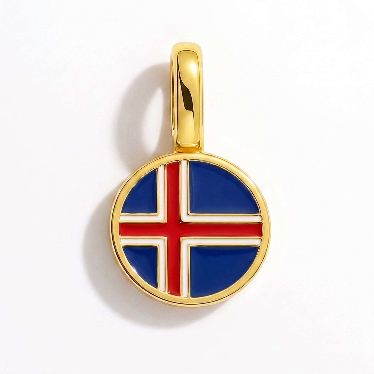 Charm bandera Islandia – redonda oro
