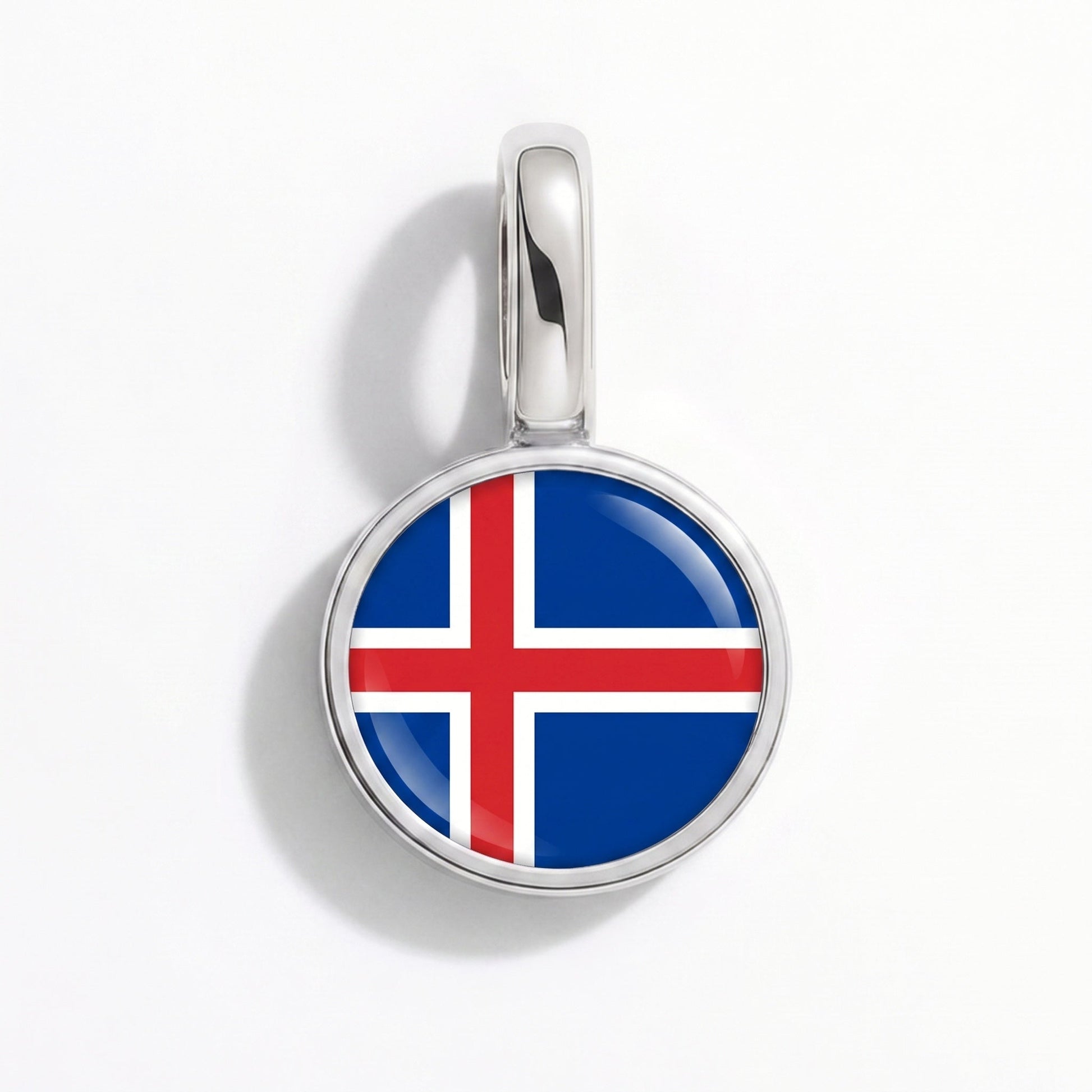Charm bandera Islandia – rectangular plata