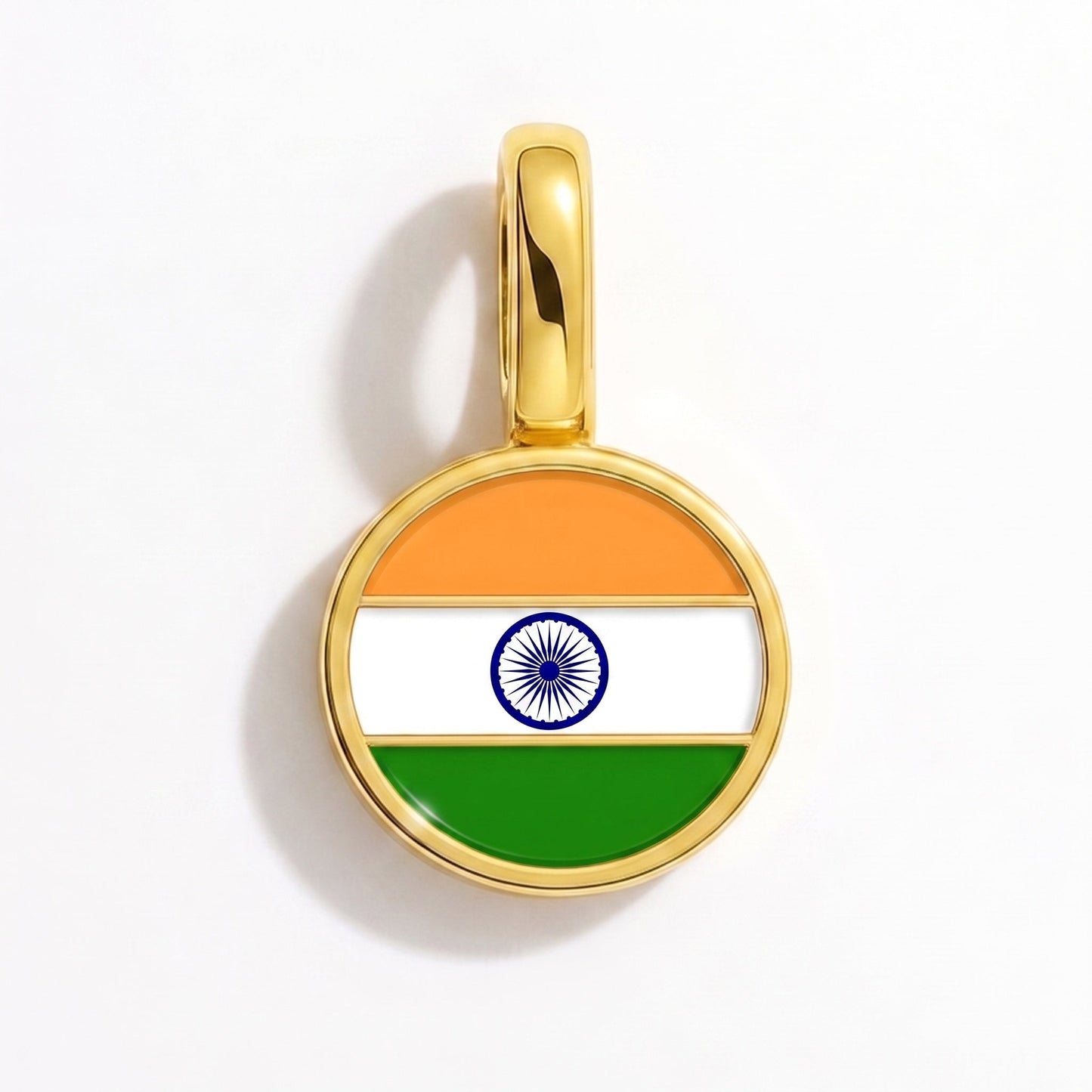 Charm bandera India – rectangular oro