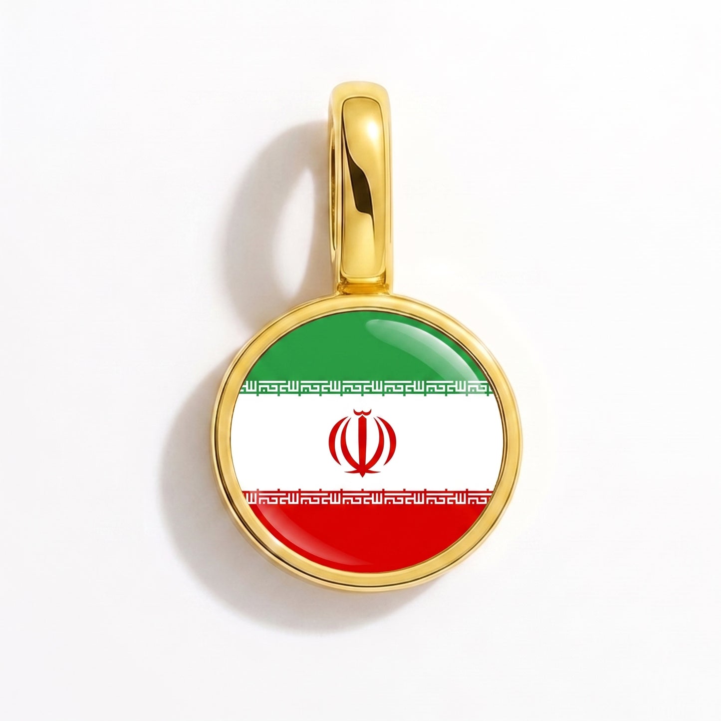 Charm bandera Irán – redonda oro
