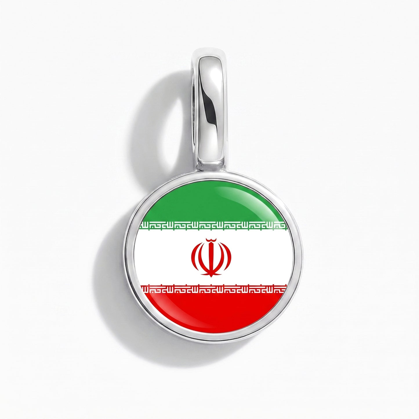Charm bandera Irán – redonda plata