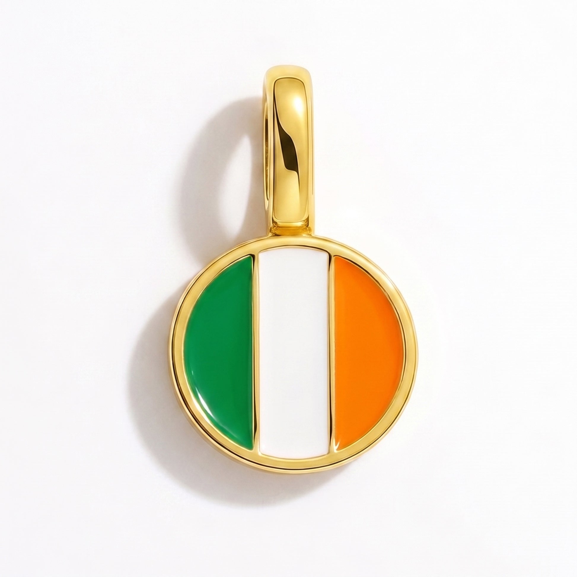 Charm bandera Irlanda – redonda oro