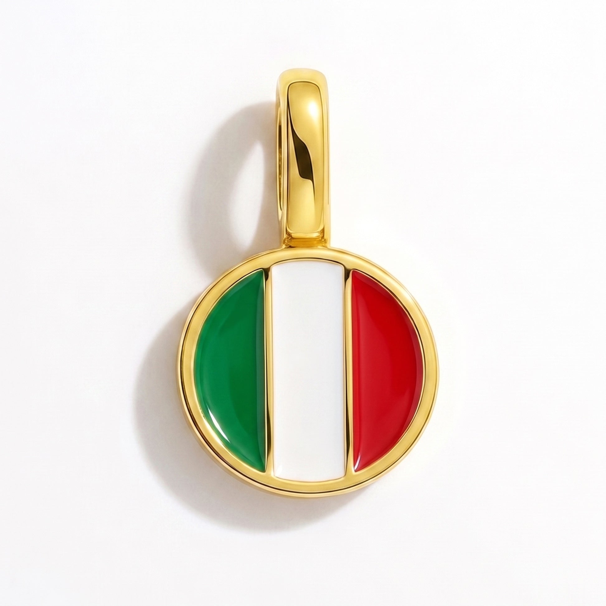 Charm bandera Italia – redonda oro