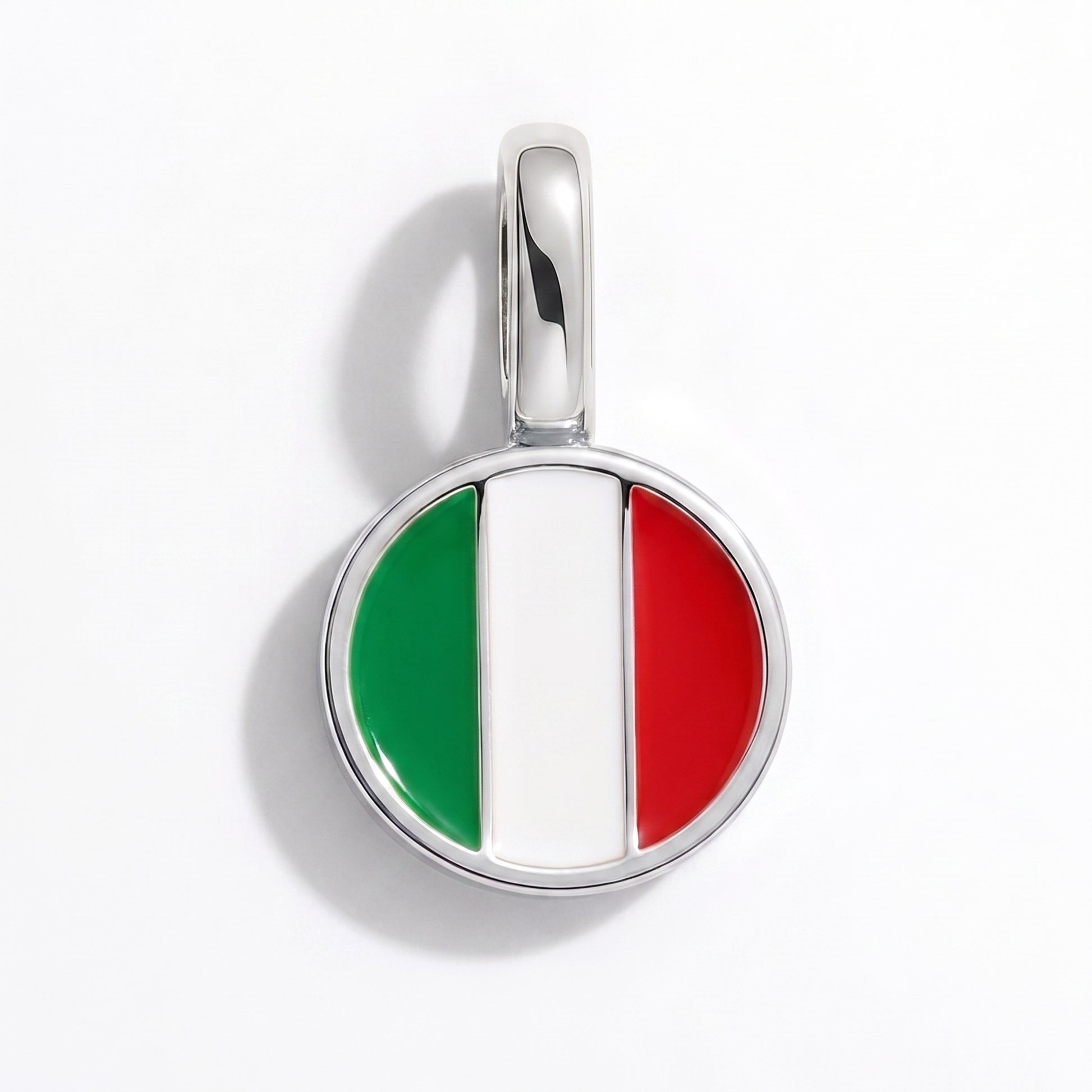 Charm bandera Italia – redonda plata