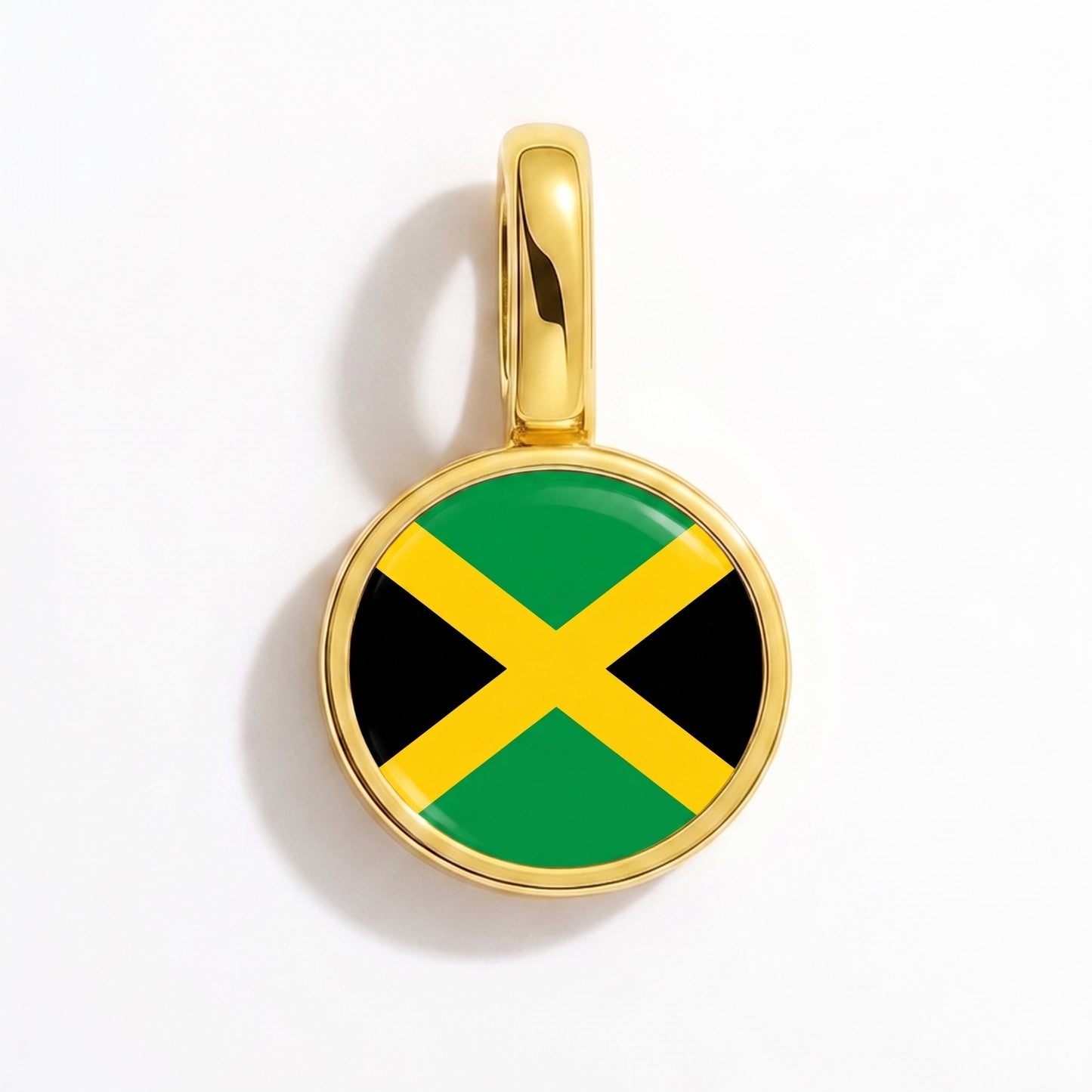 Charm bandera Jamaica – redonda oro