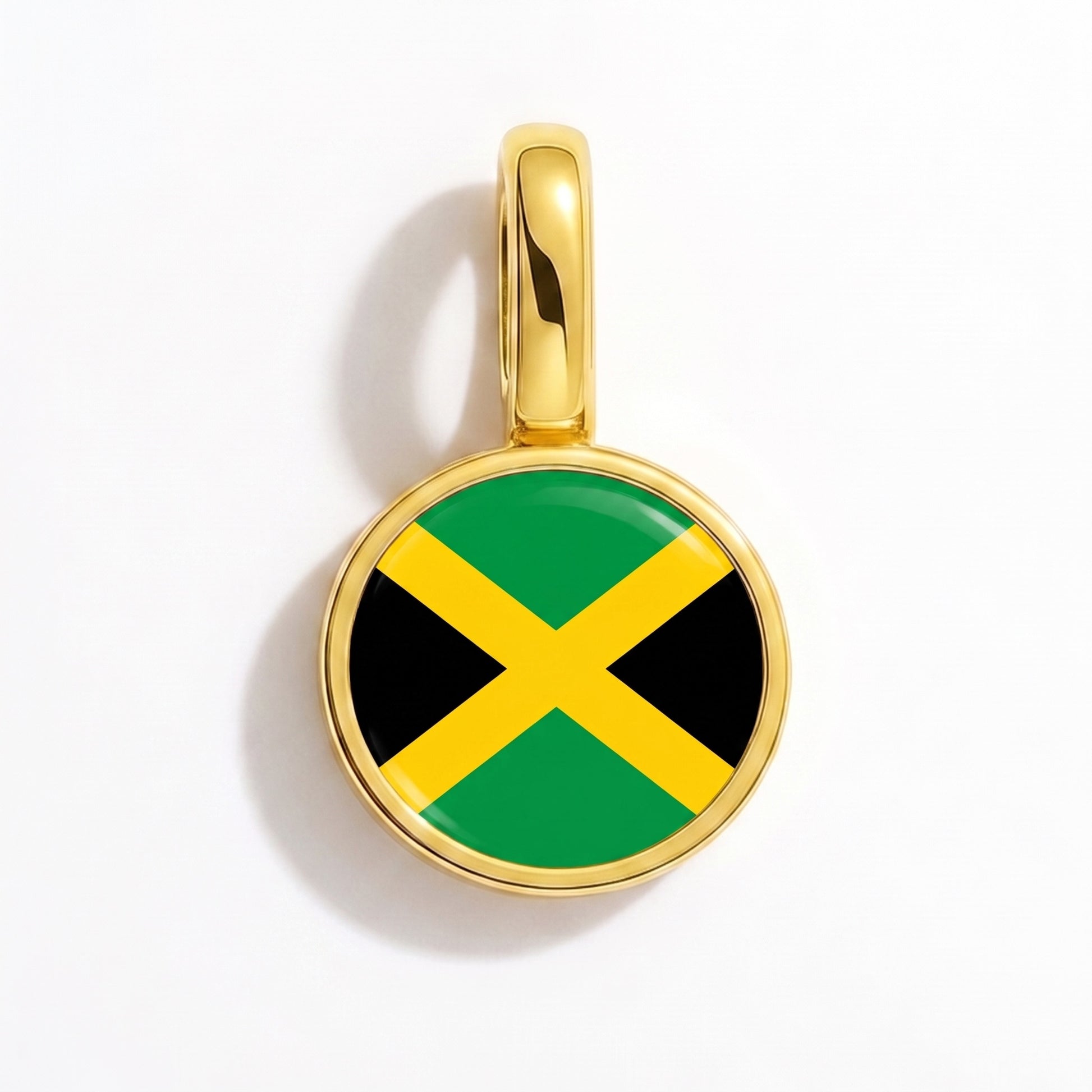 Charm bandera Jamaica – redonda oro