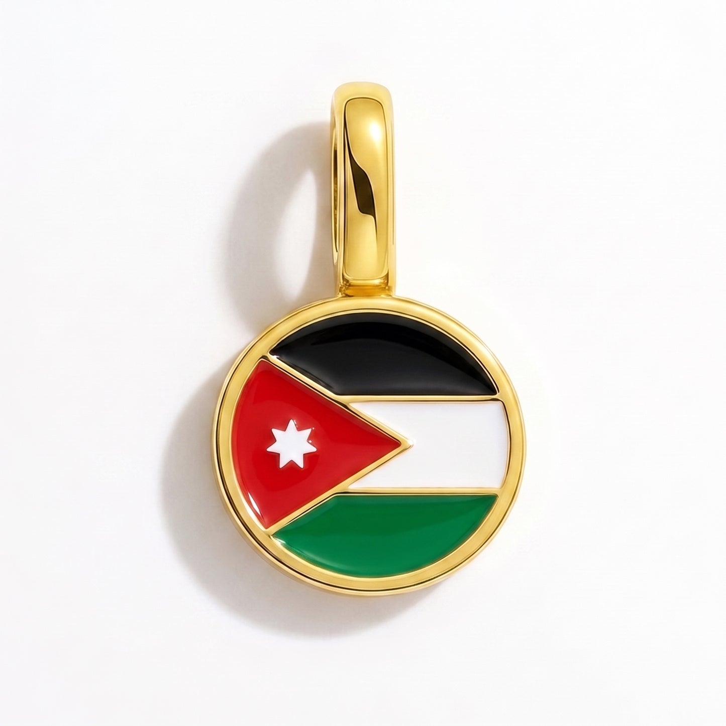 Charm bandera Jordania – redonda oro