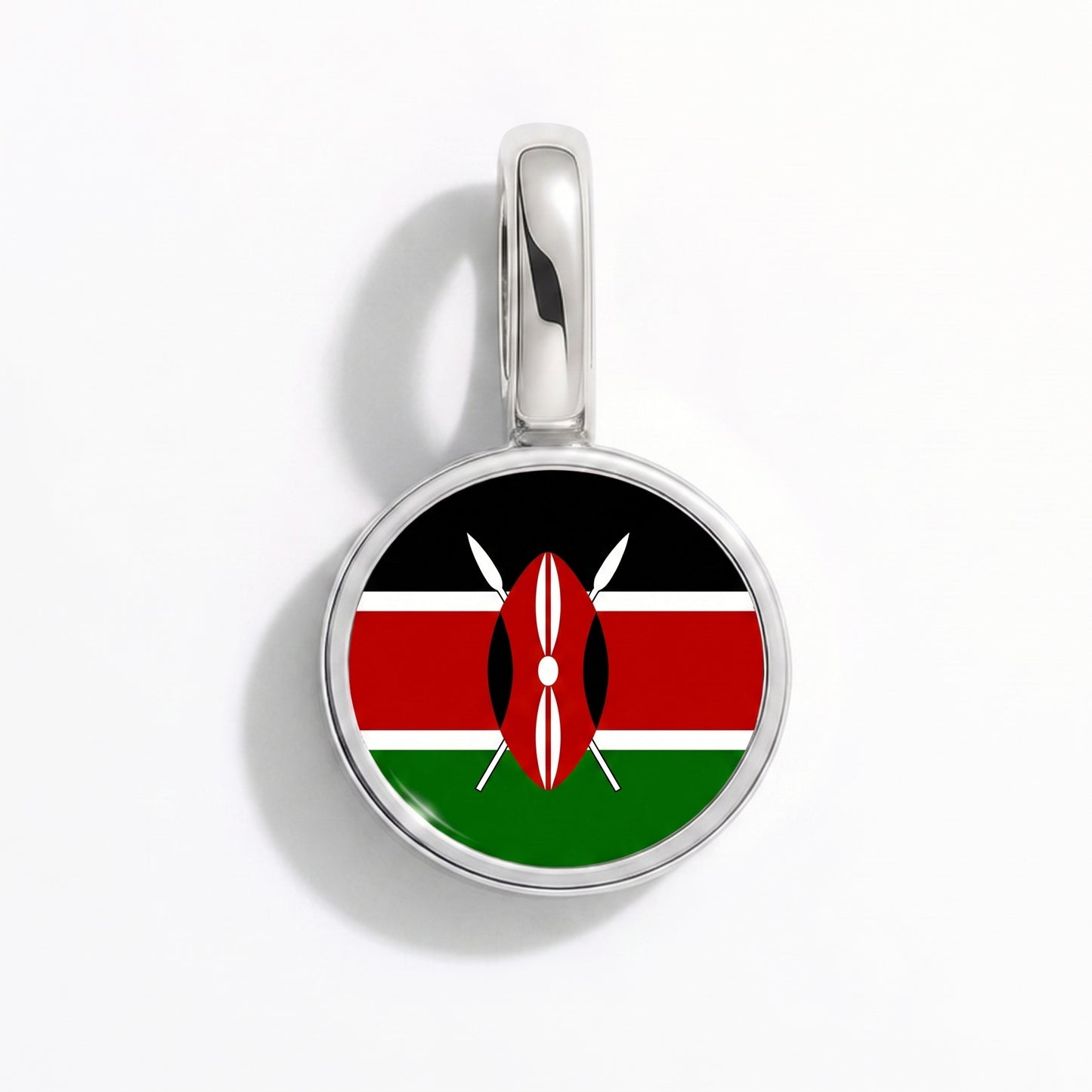 Charm bandera Kenia – redonda plata