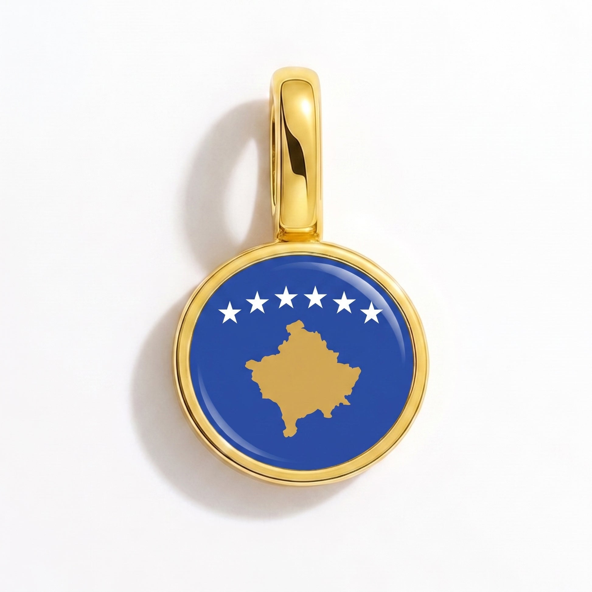 Charm bandera Kosovo – redonda oro
