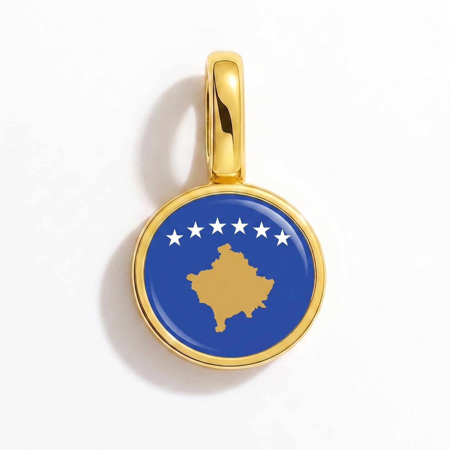 Charm bandera Kosovo – rectangular oro