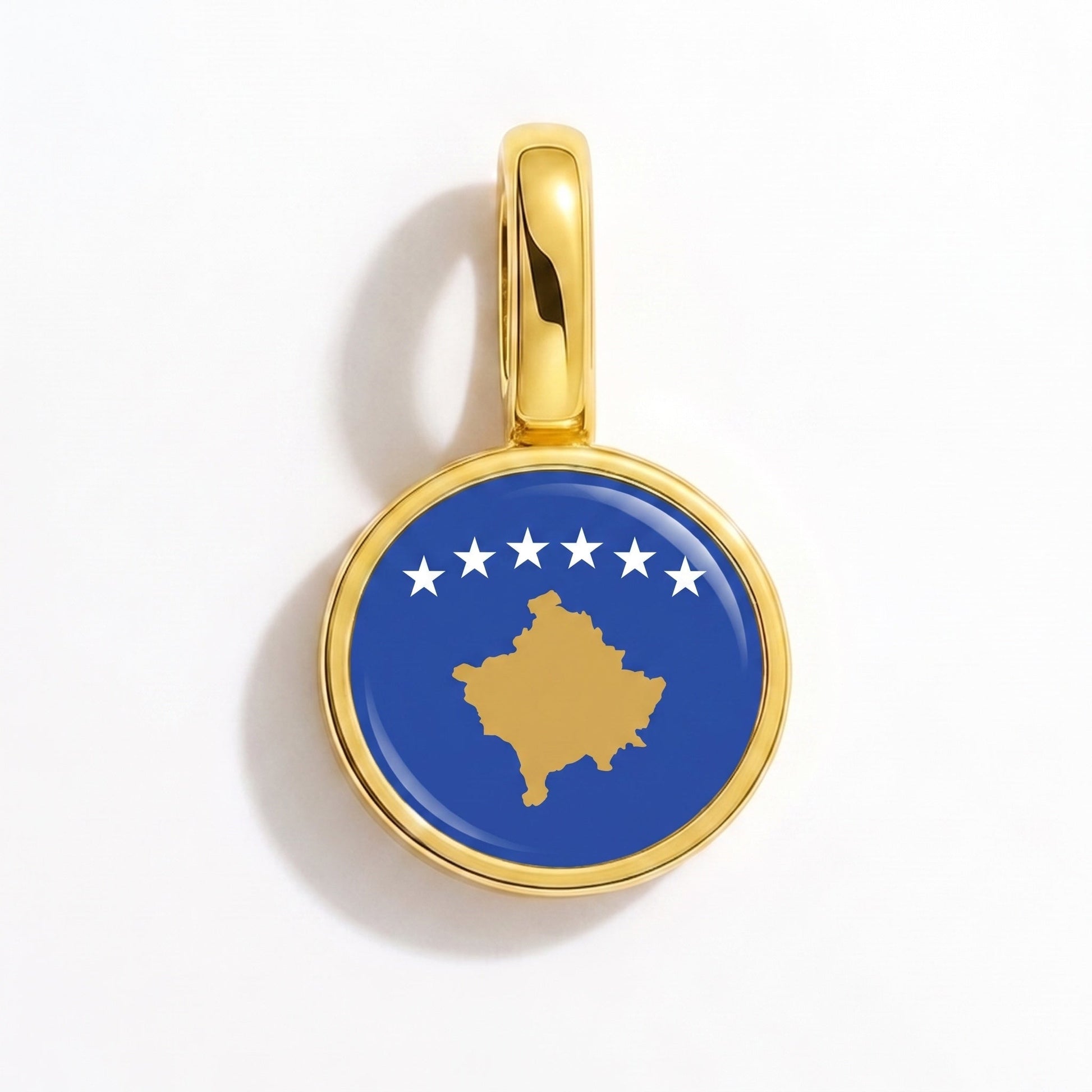 Charm bandera Kosovo – rectangular oro