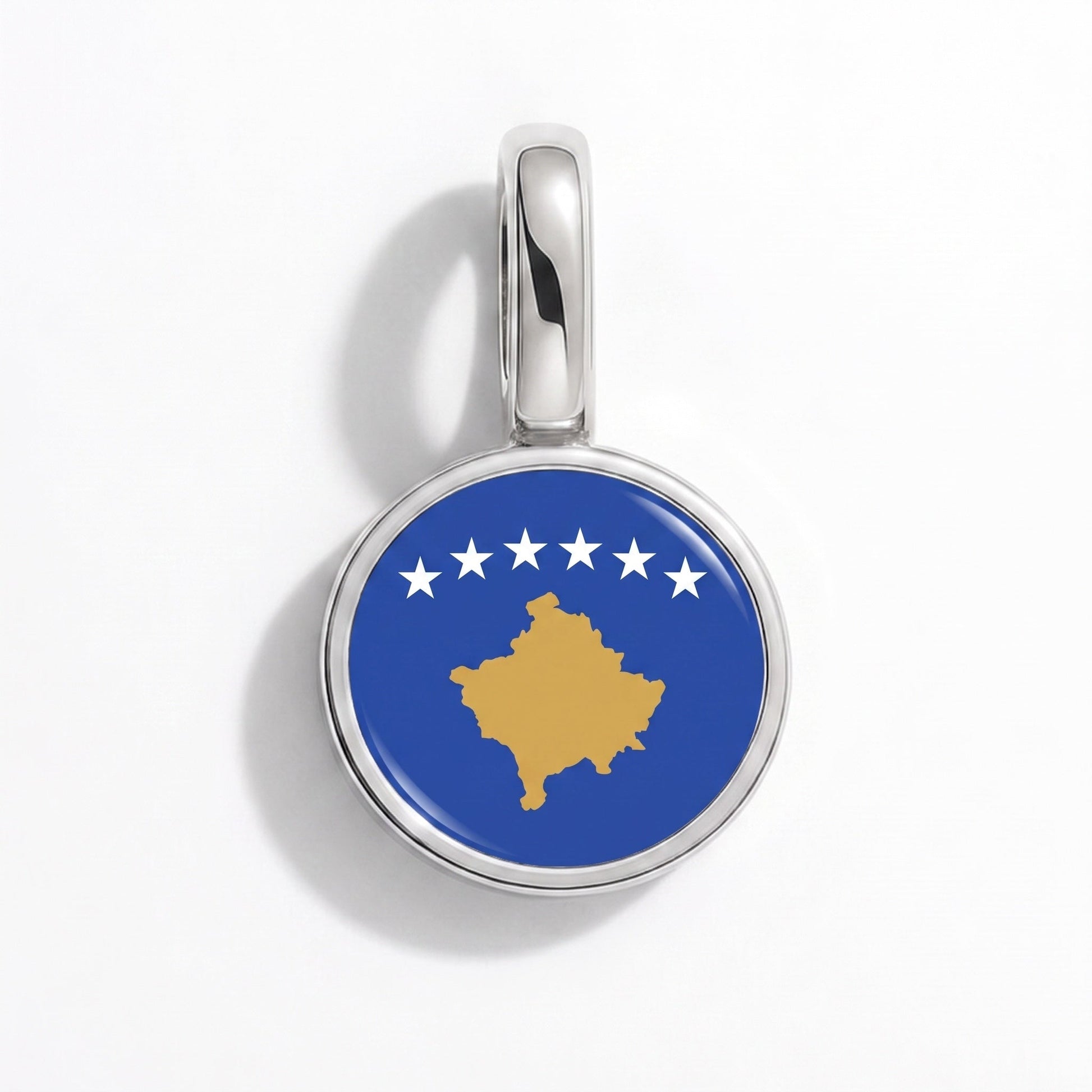 Charm bandera Kosovo – rectangular plata