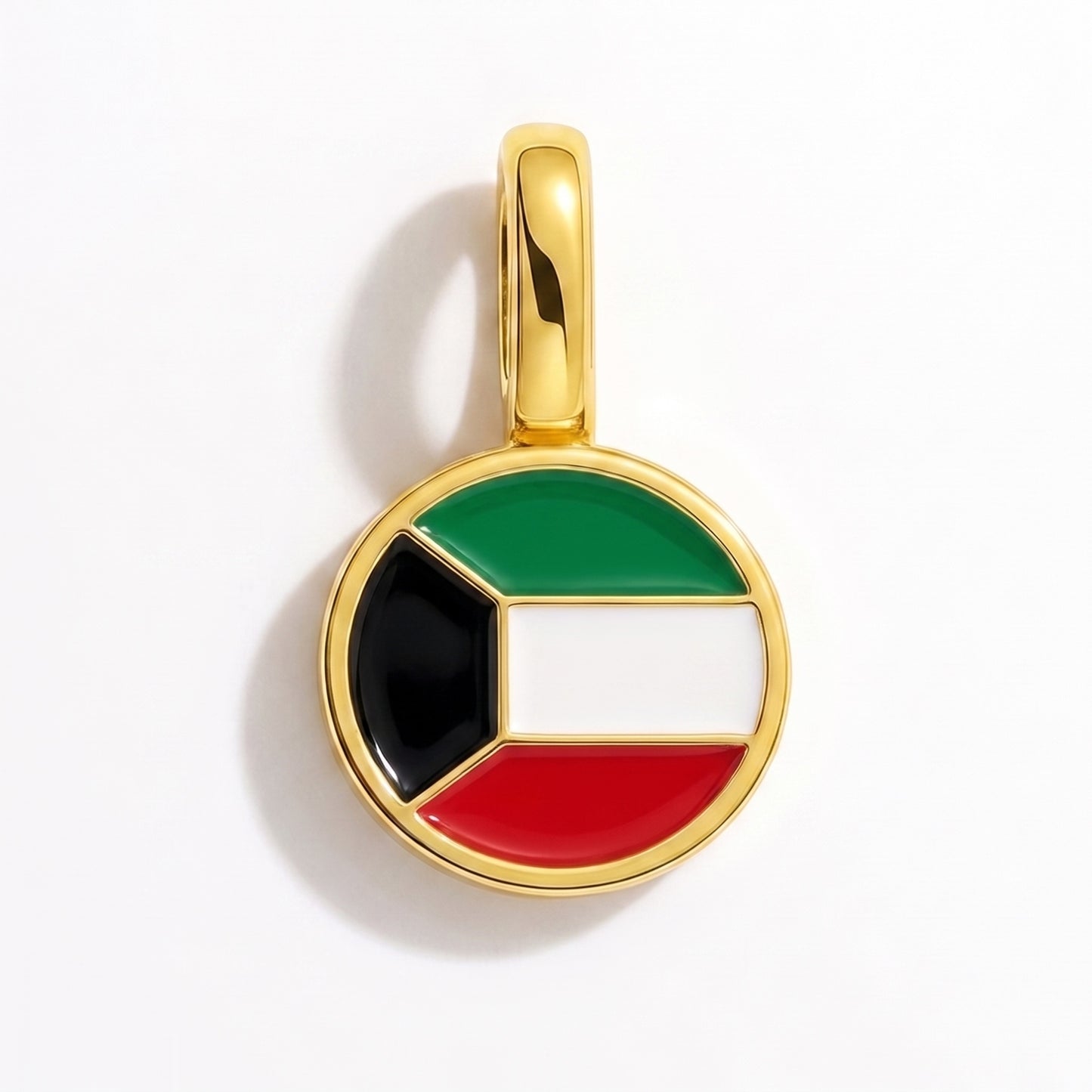Charm bandera Kuwait – redonda oro