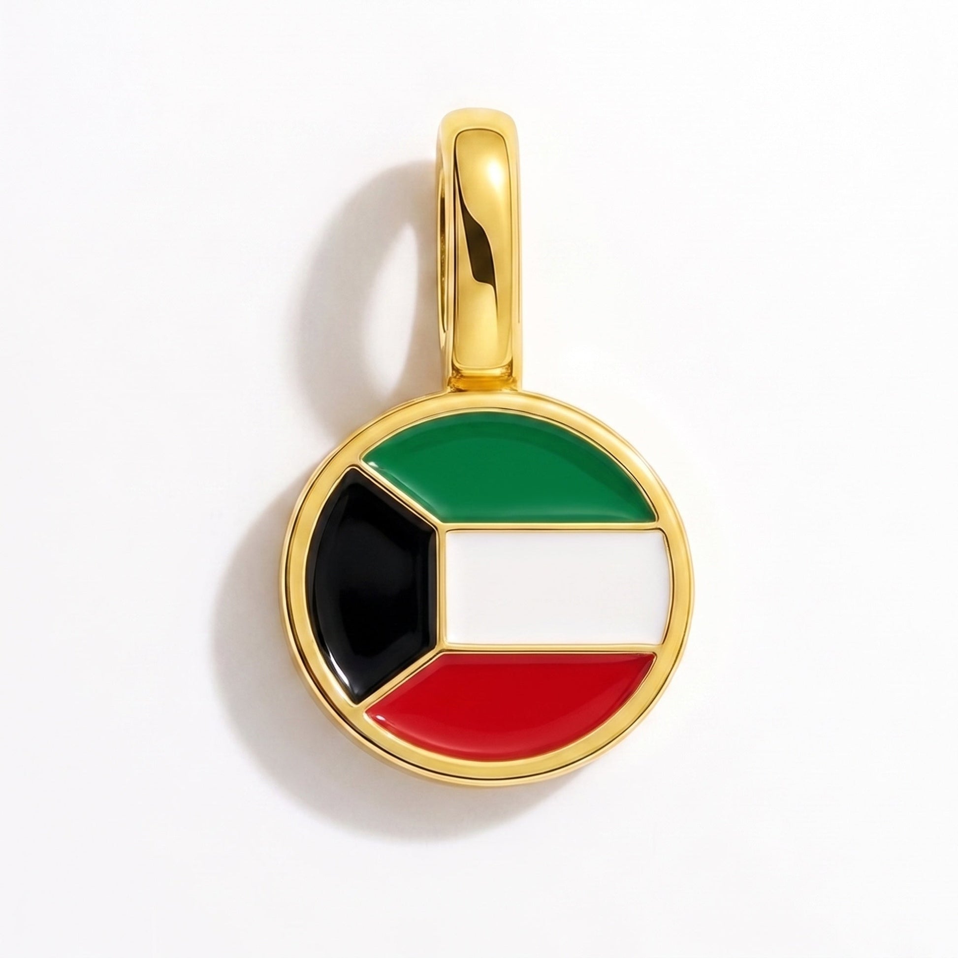 Charm bandera Kuwait – rectangular oro