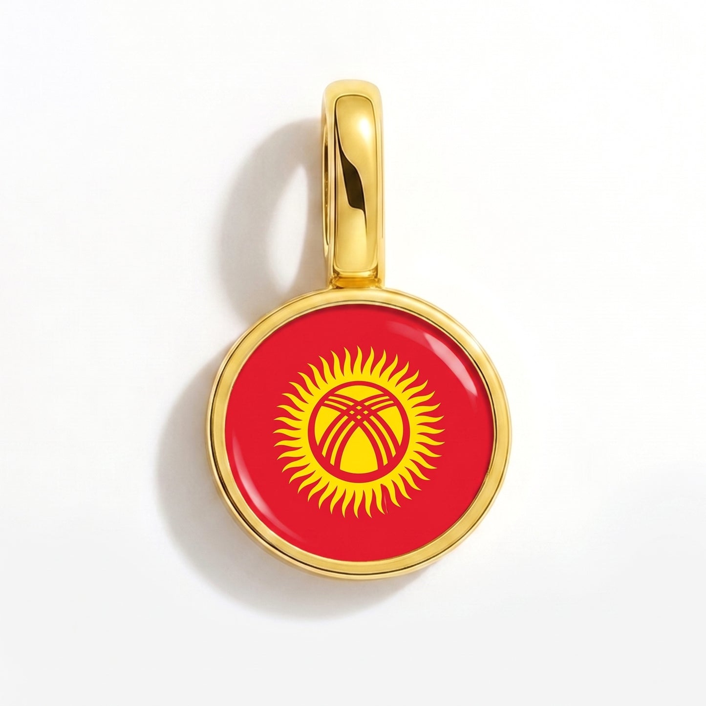 Charm bandera Kirguistán – redonda oro
