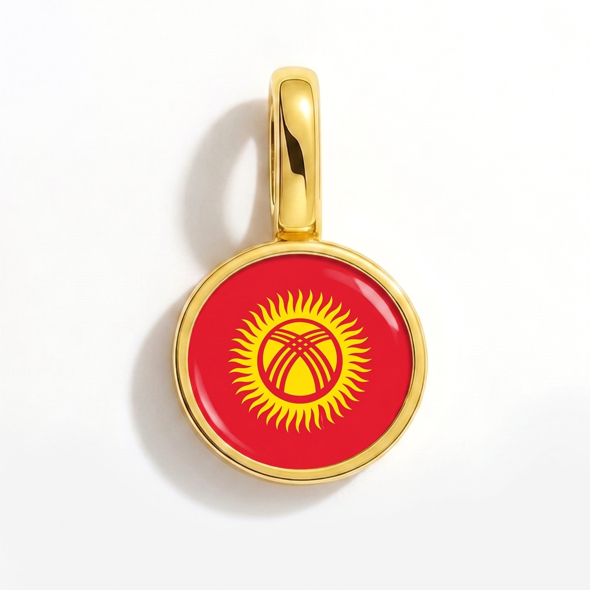 Charm bandera Kirguistán – redonda oro