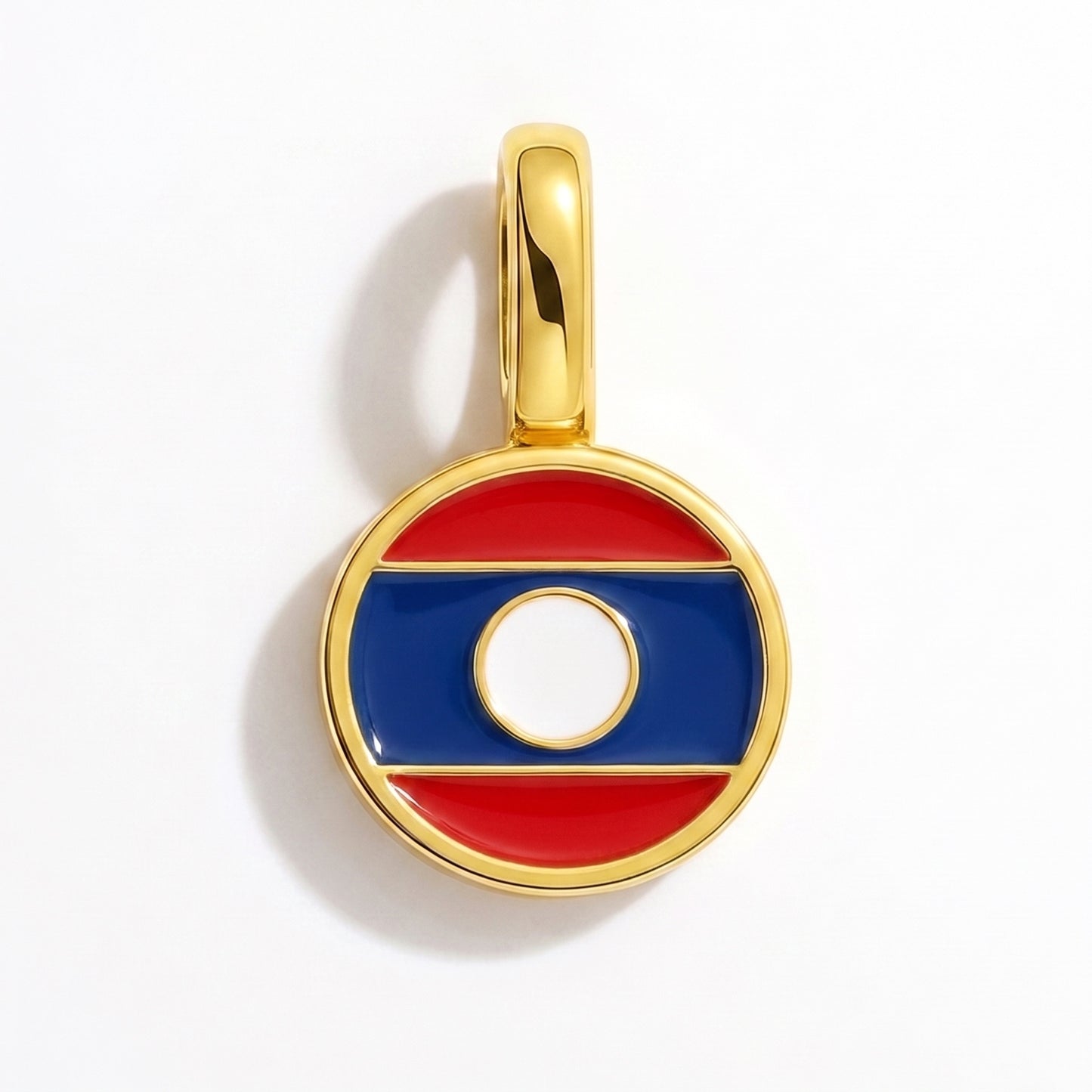 Charm bandera Laos – redonda oro