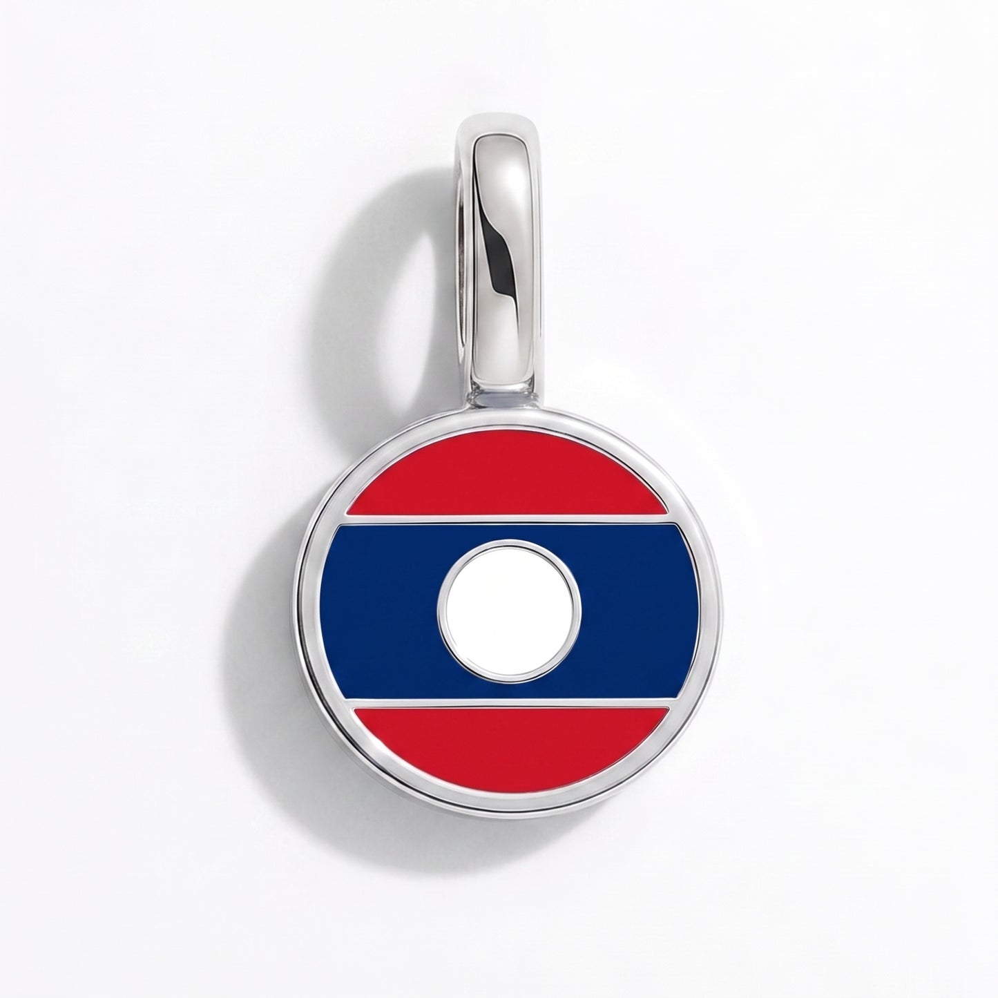 Charm bandera Laos – redonda plata