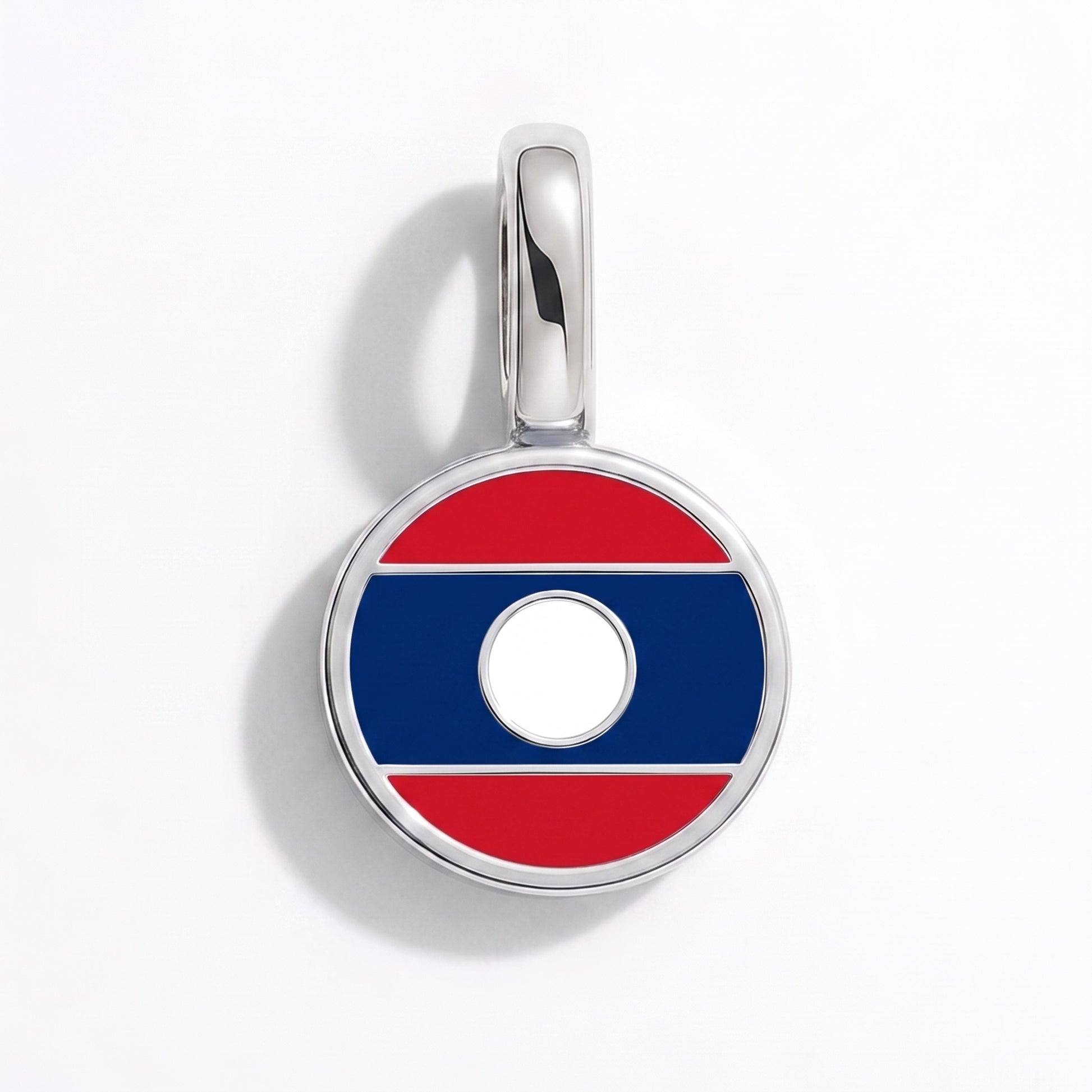 Charm bandera Laos – redonda plata