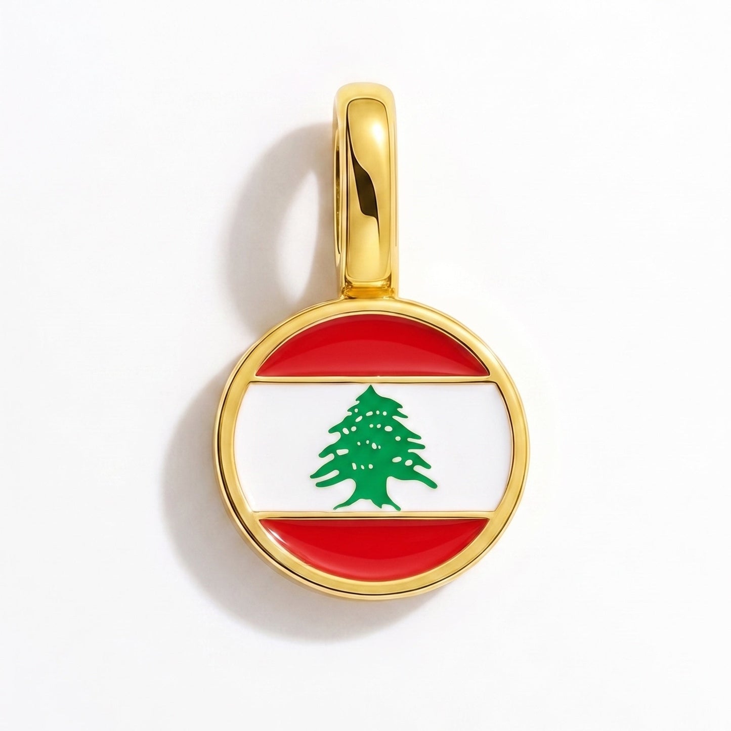 Charm bandera Líbano – rectangular oro