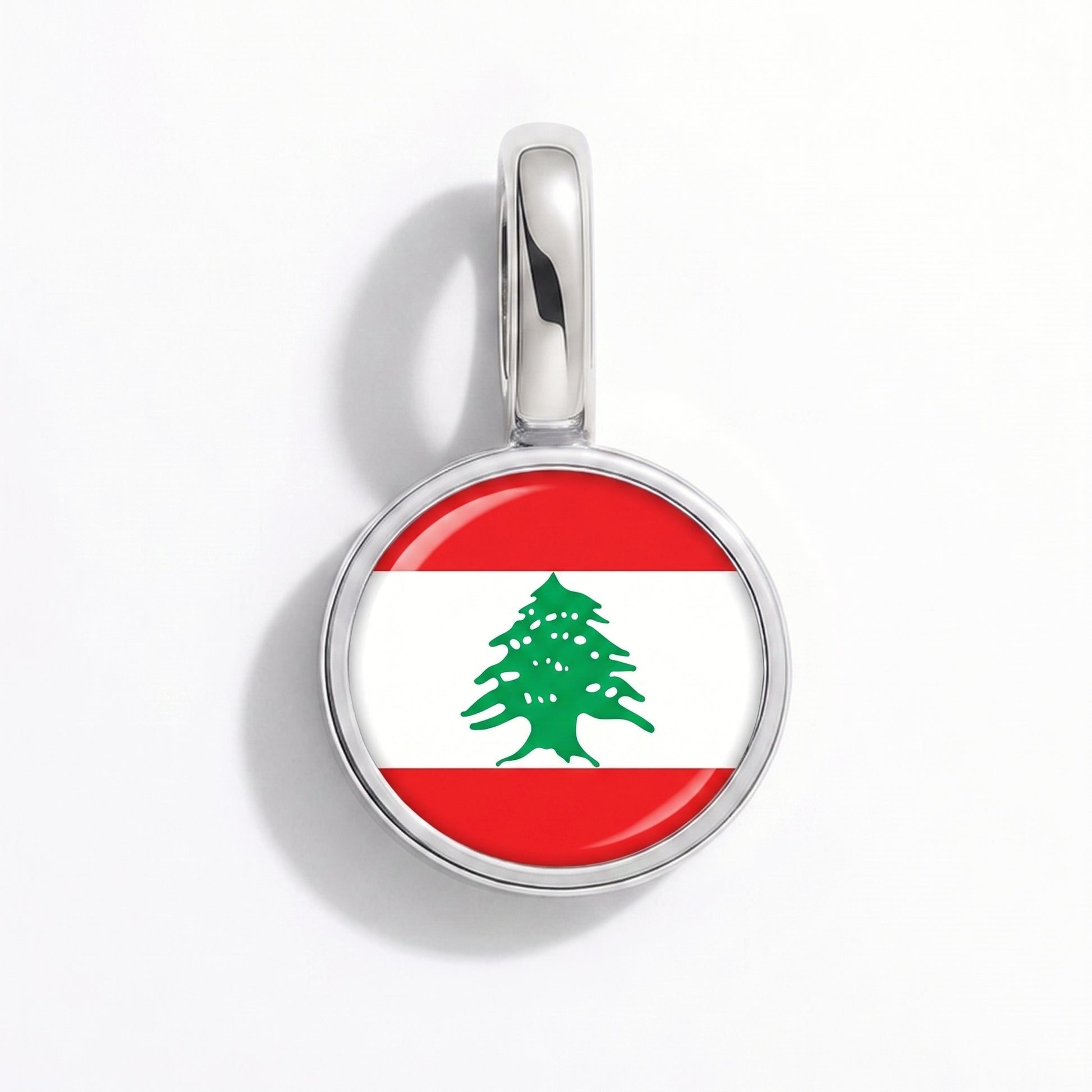 Charm bandera Líbano – redonda plata