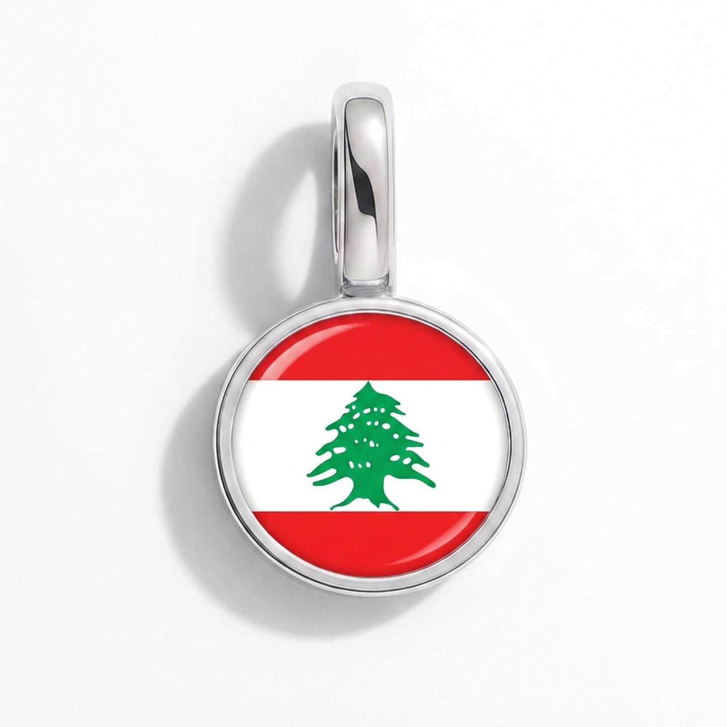 Charm bandera Líbano – rectangular plata