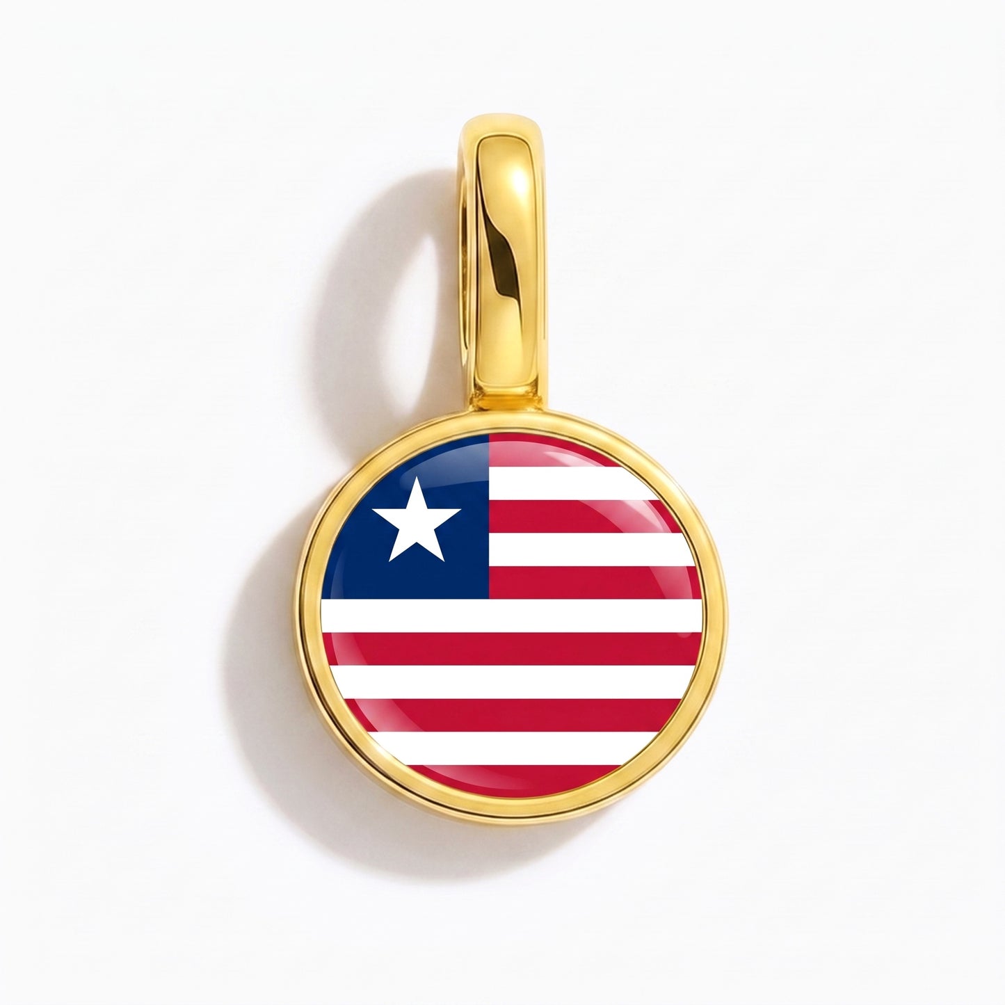 Charm bandera Liberia – redonda oro