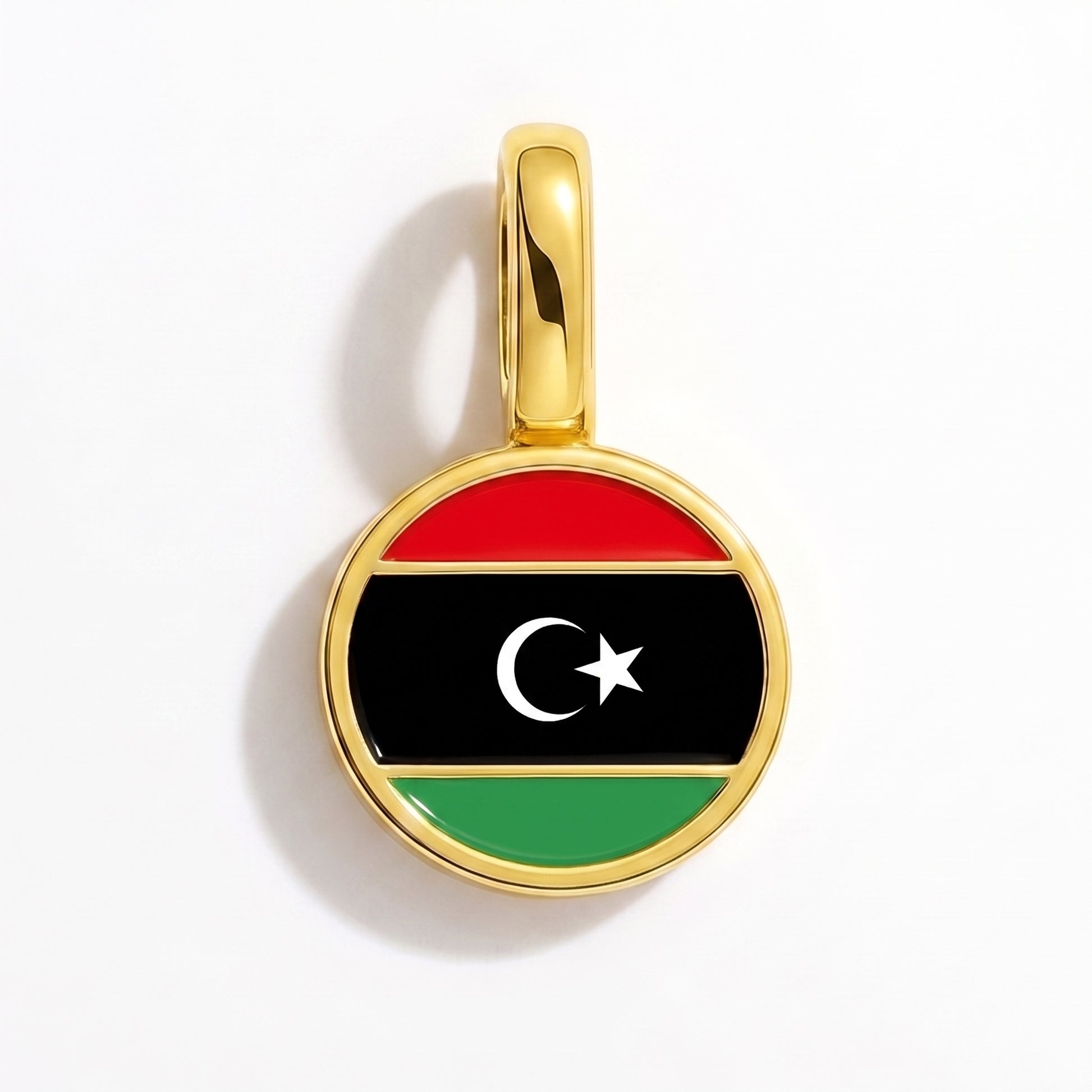 Charm bandera Libia – redonda oro