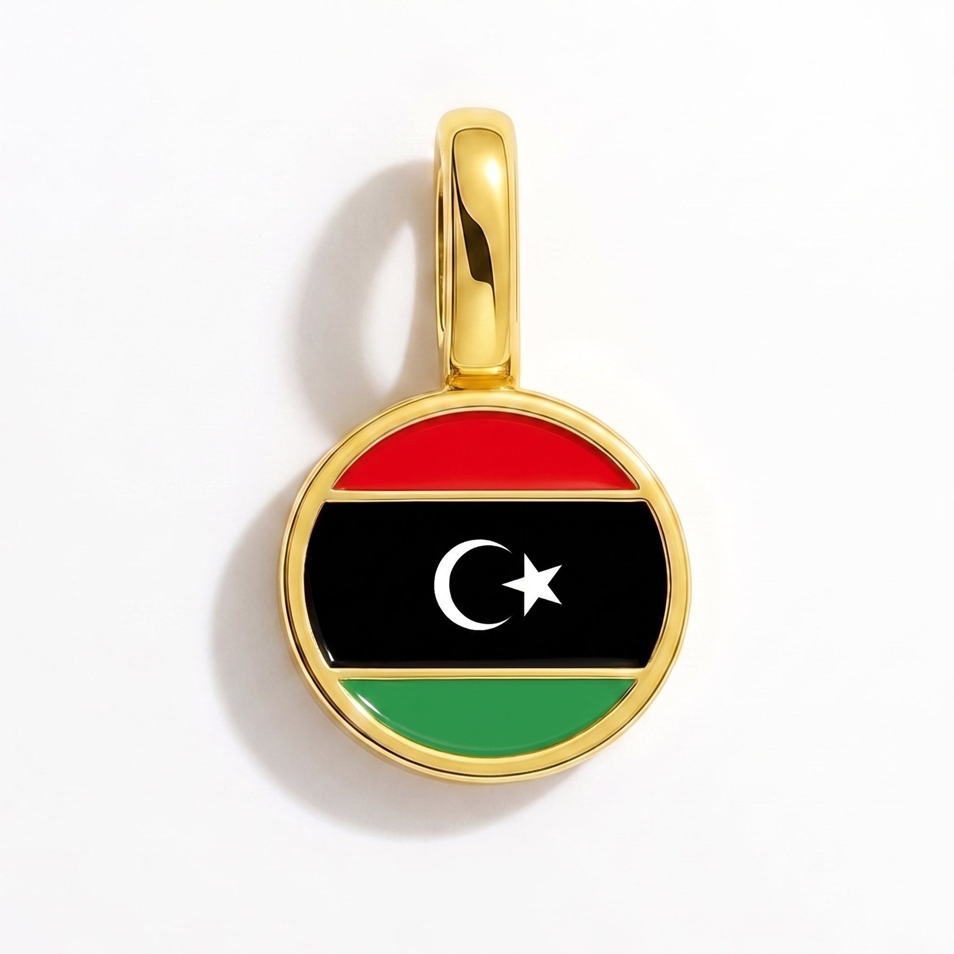 Charm bandera Libia – rectangular oro