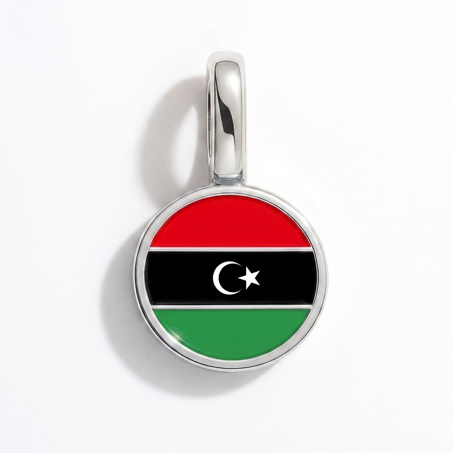 Charm bandera Libia – redonda plata