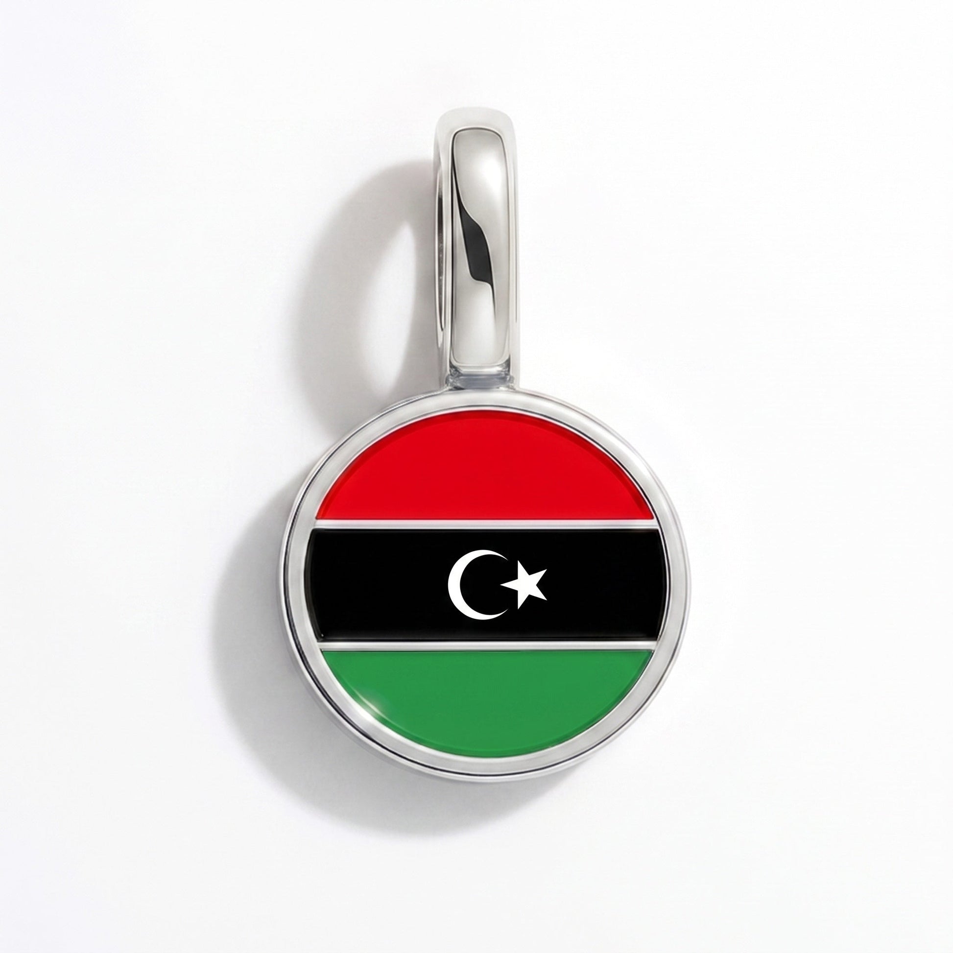 Charm bandera Libia – rectangular plata