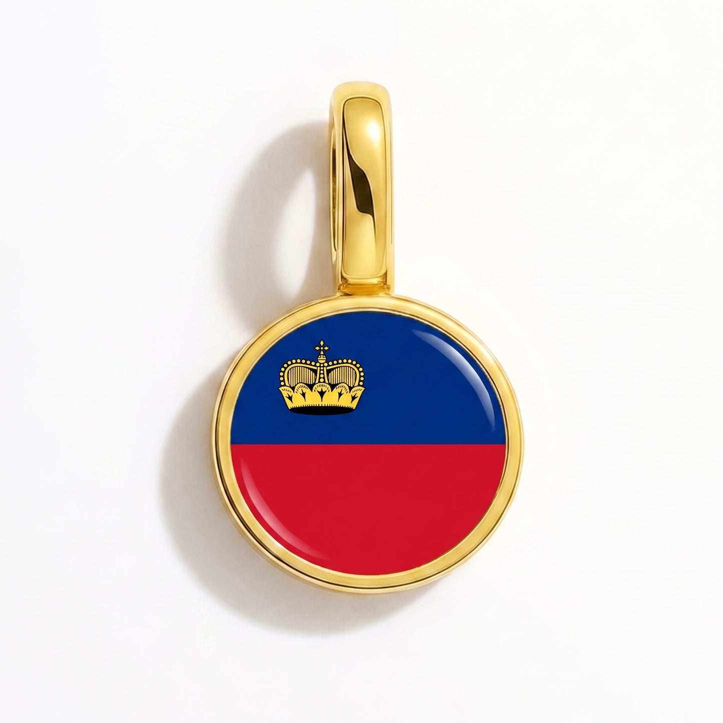 Charm bandera Liechtenstein – redonda oro