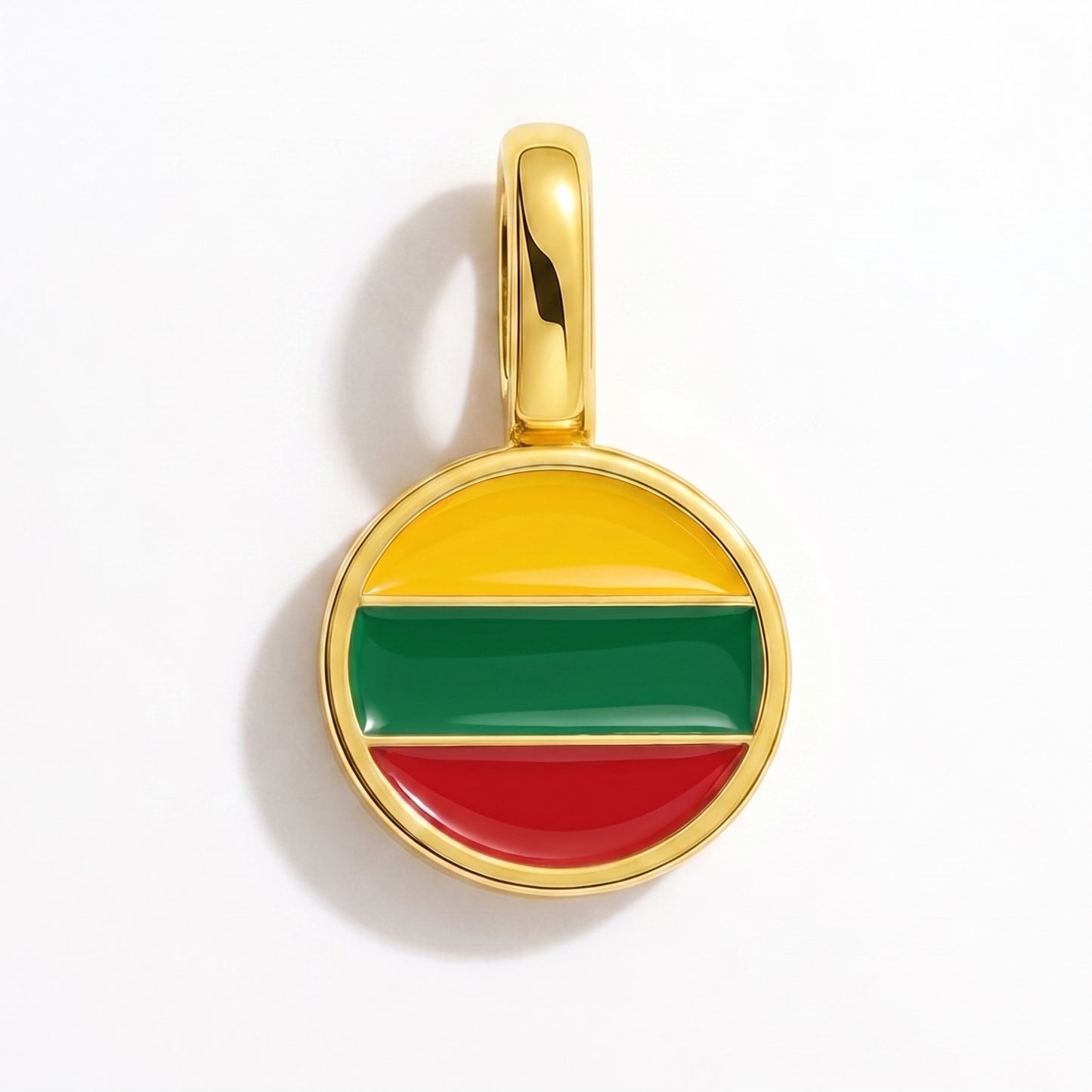 Charm bandera Lituania – redonda oro