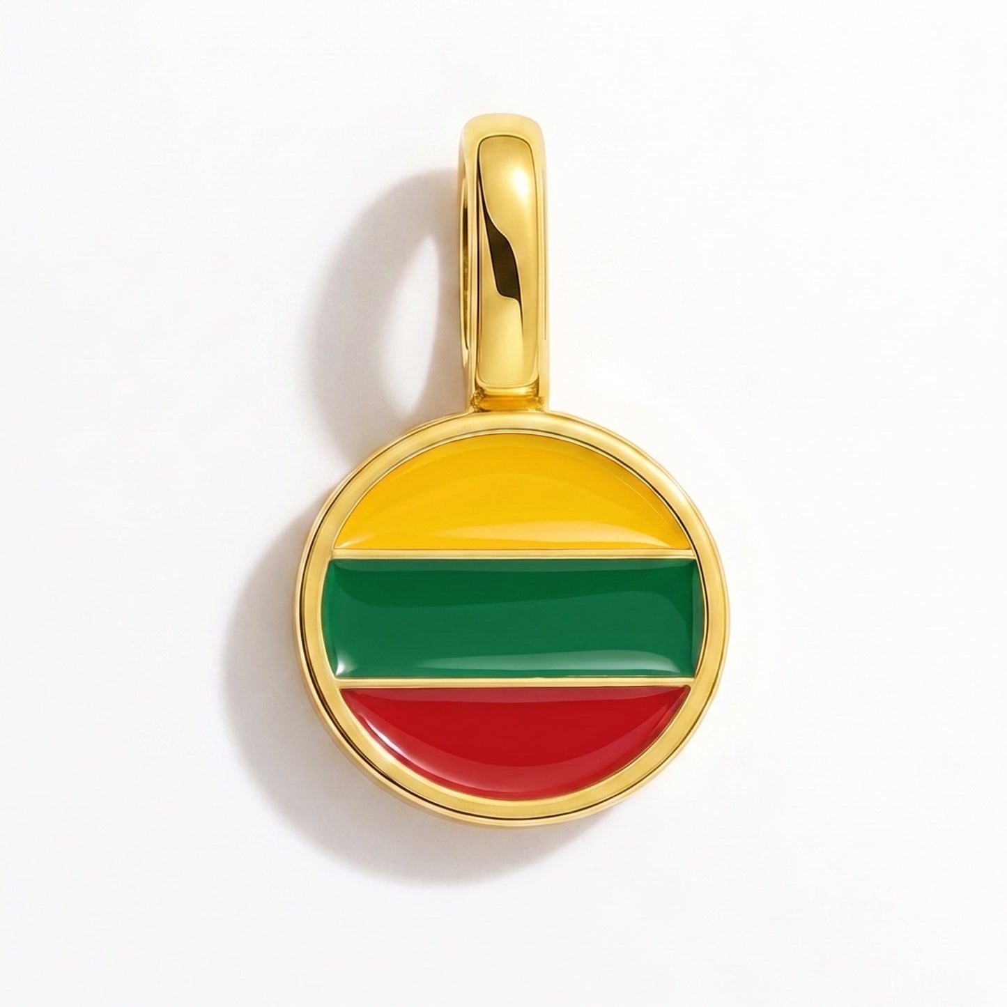 Charm bandera Lituania – rectangular oro