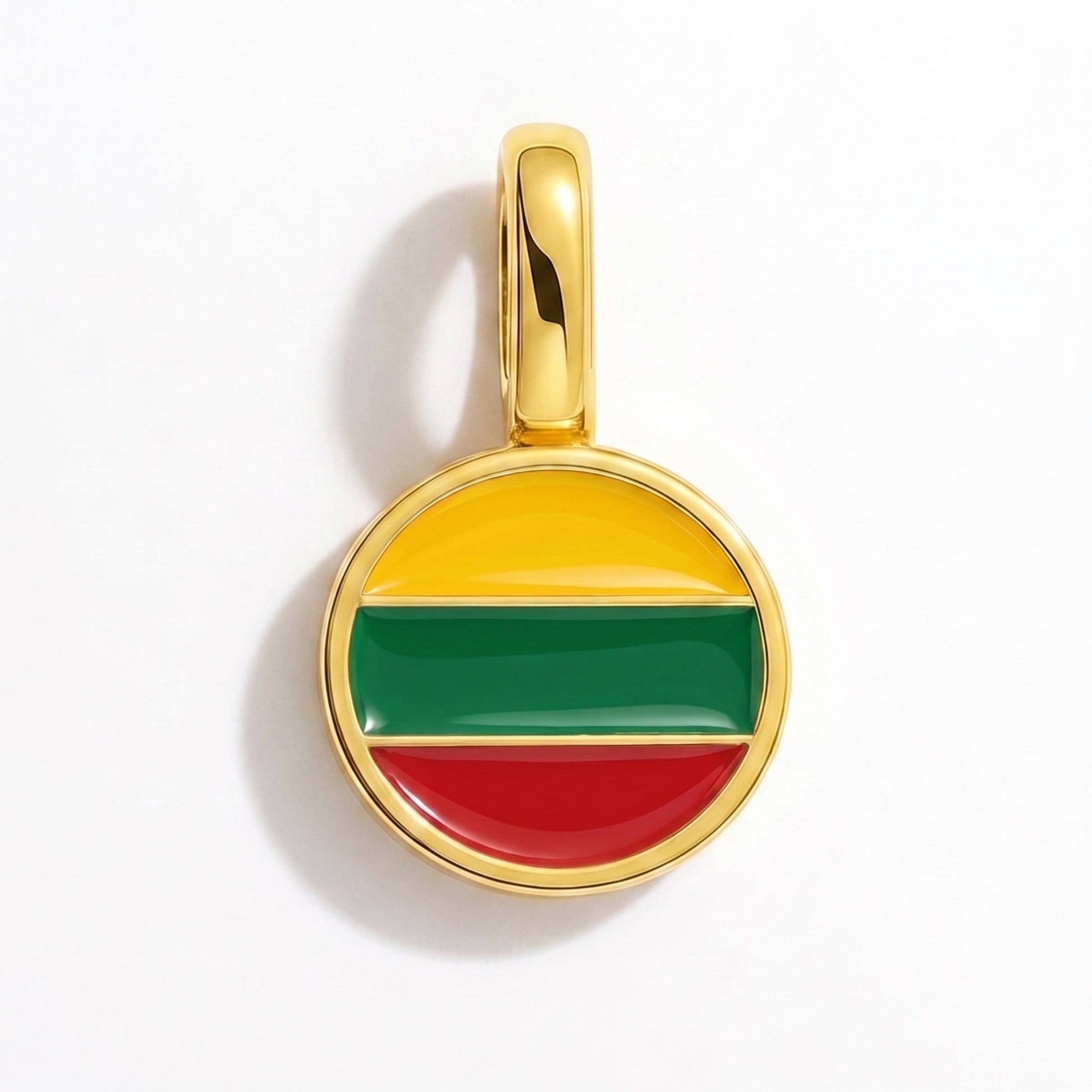 Charm bandera Lituania – rectangular oro