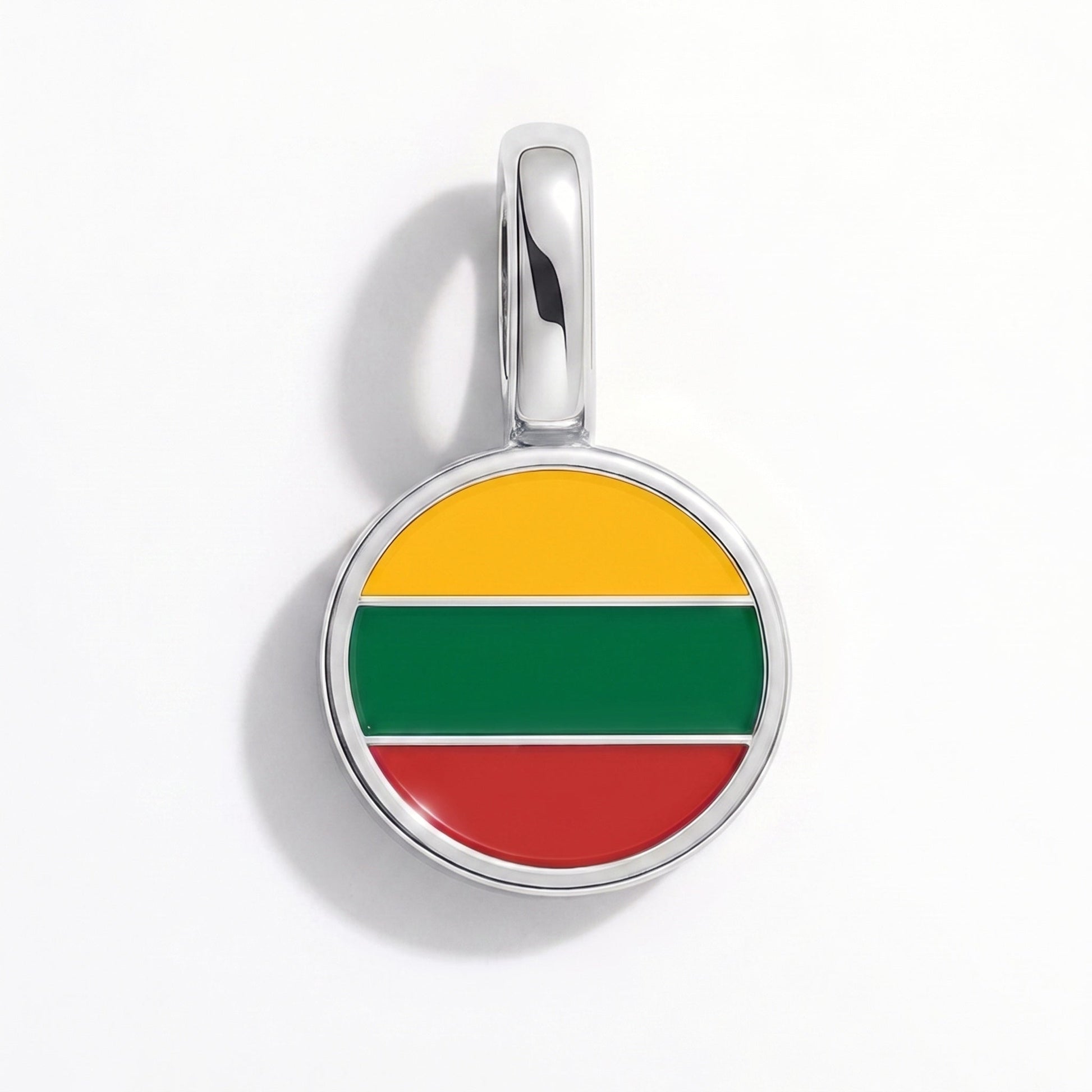 Charm bandera Lituania – rectangular plata