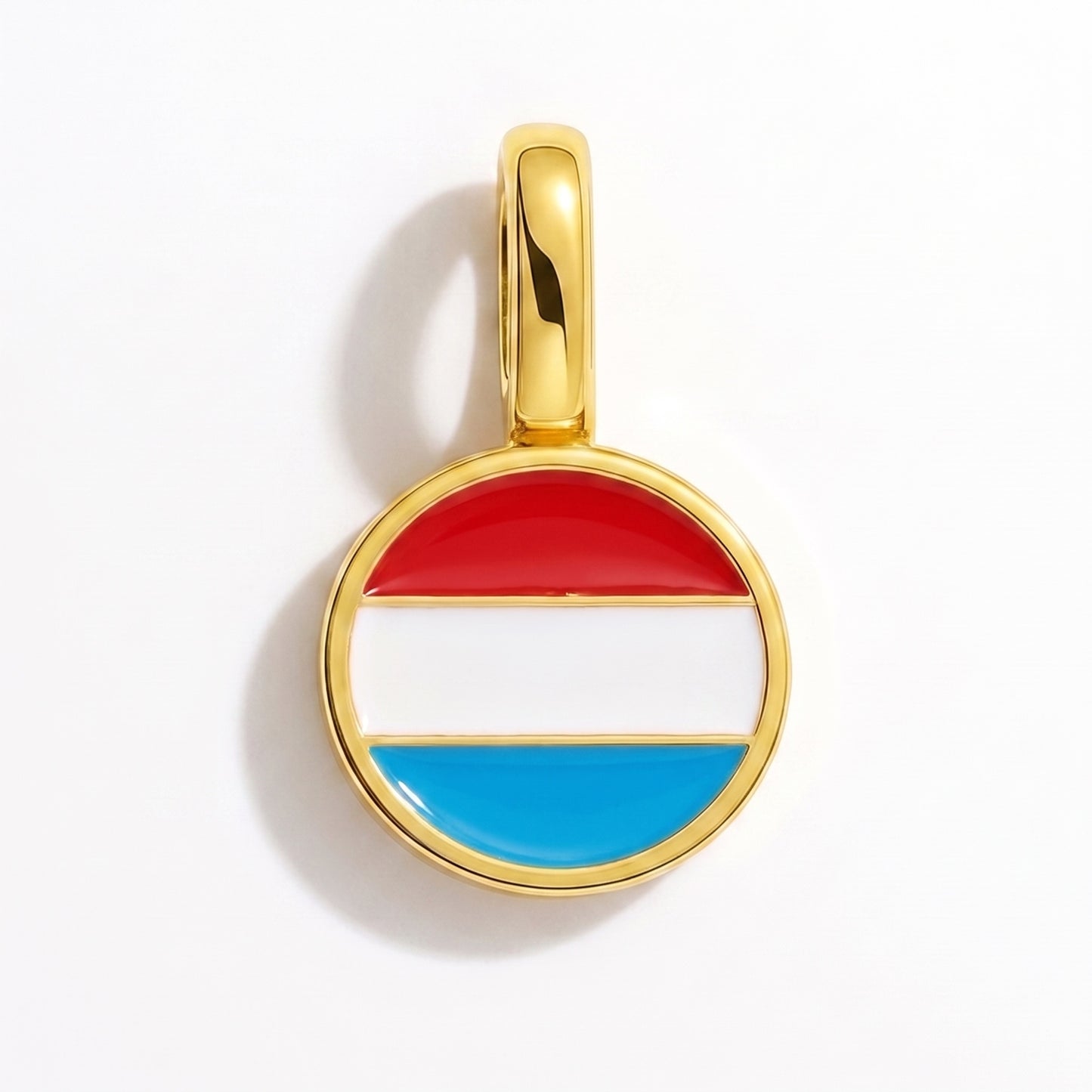 Charm bandera Luxemburgo – redonda oro