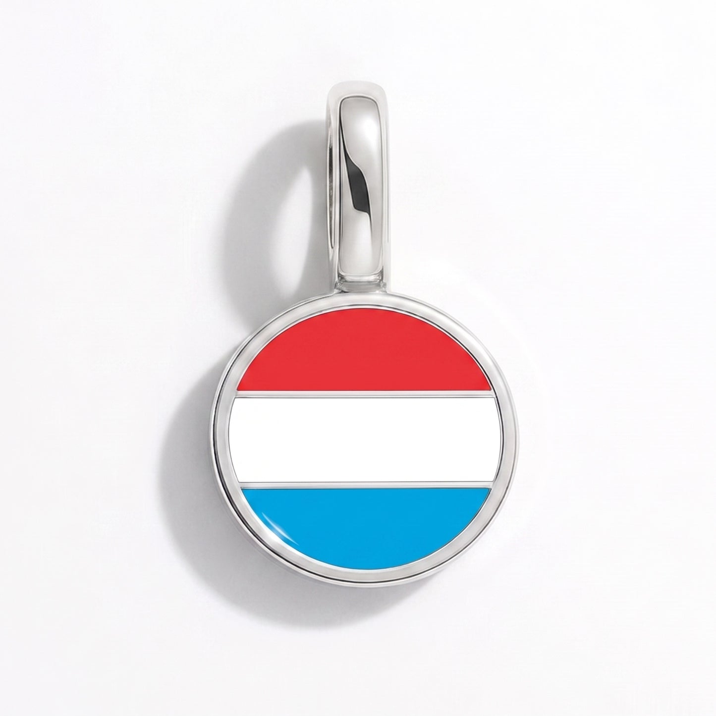 Charm bandera Luxemburgo – redonda plata