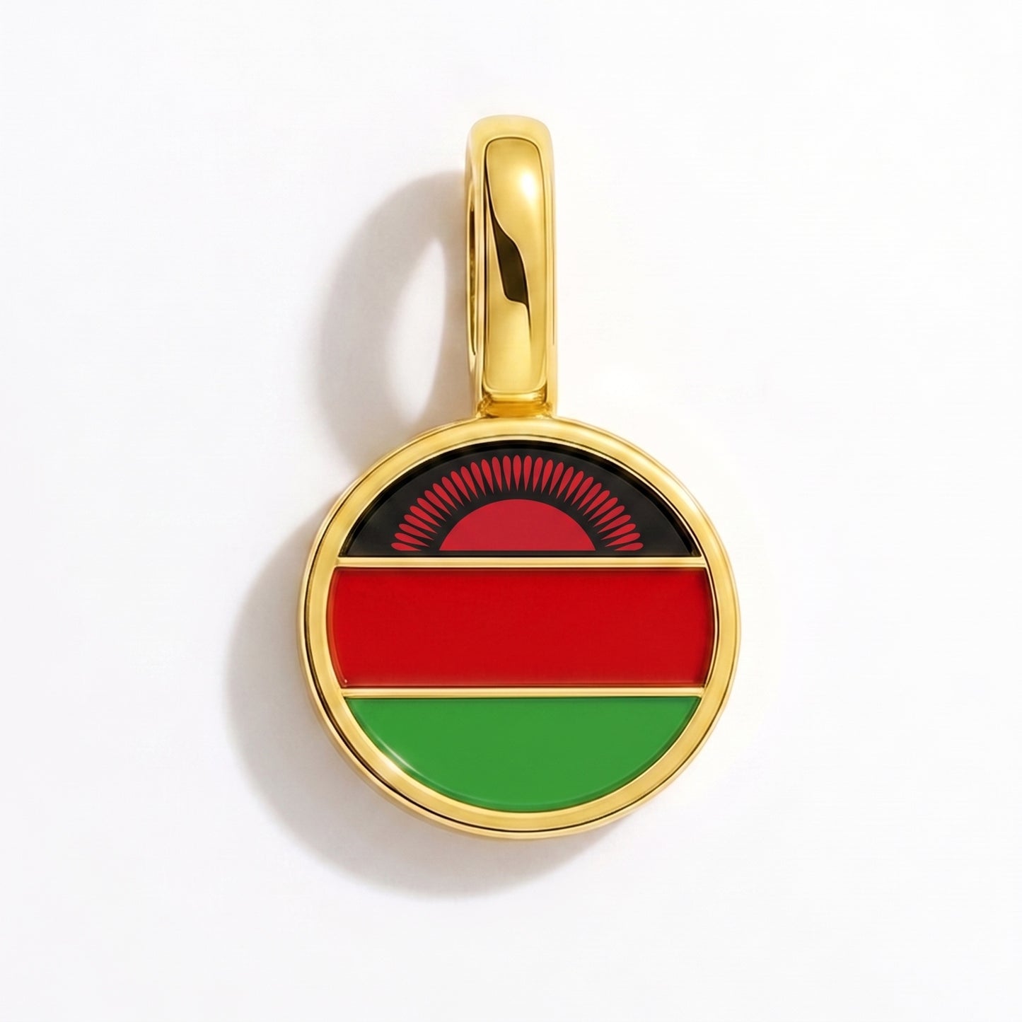 Charm bandera Malaui – redonda oro