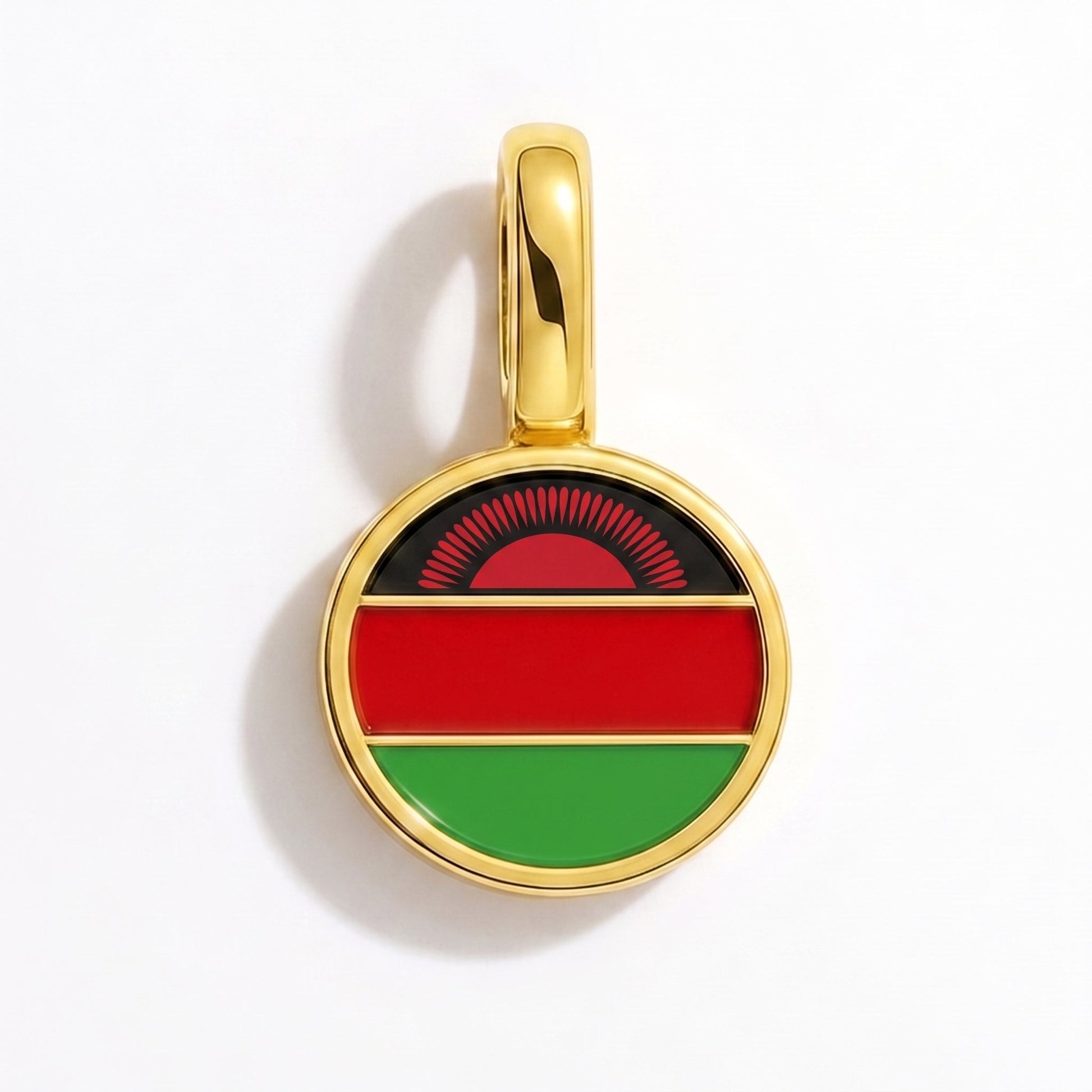 Charm bandera Malaui – rectangular oro
