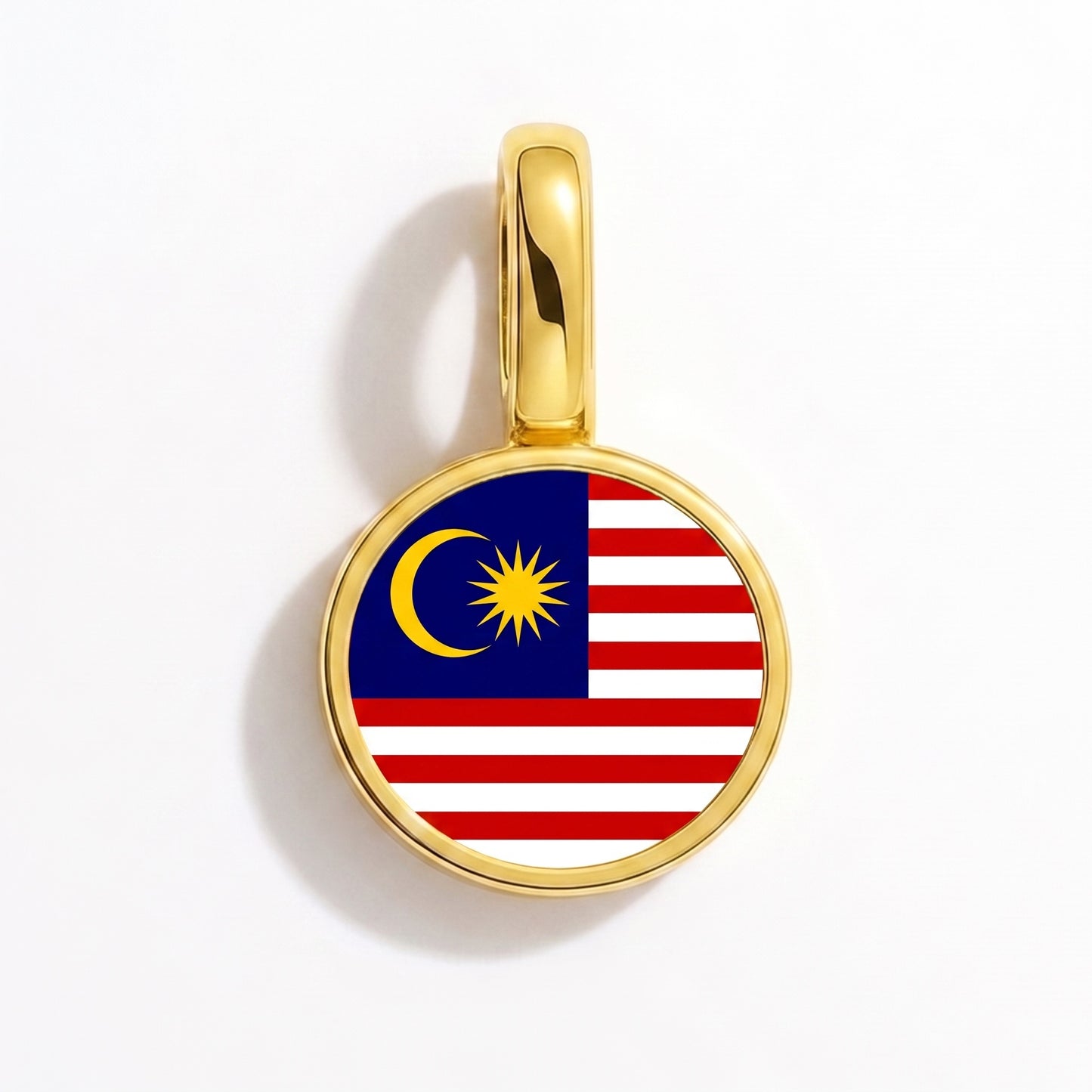 Charm bandera Malasia – redonda oro