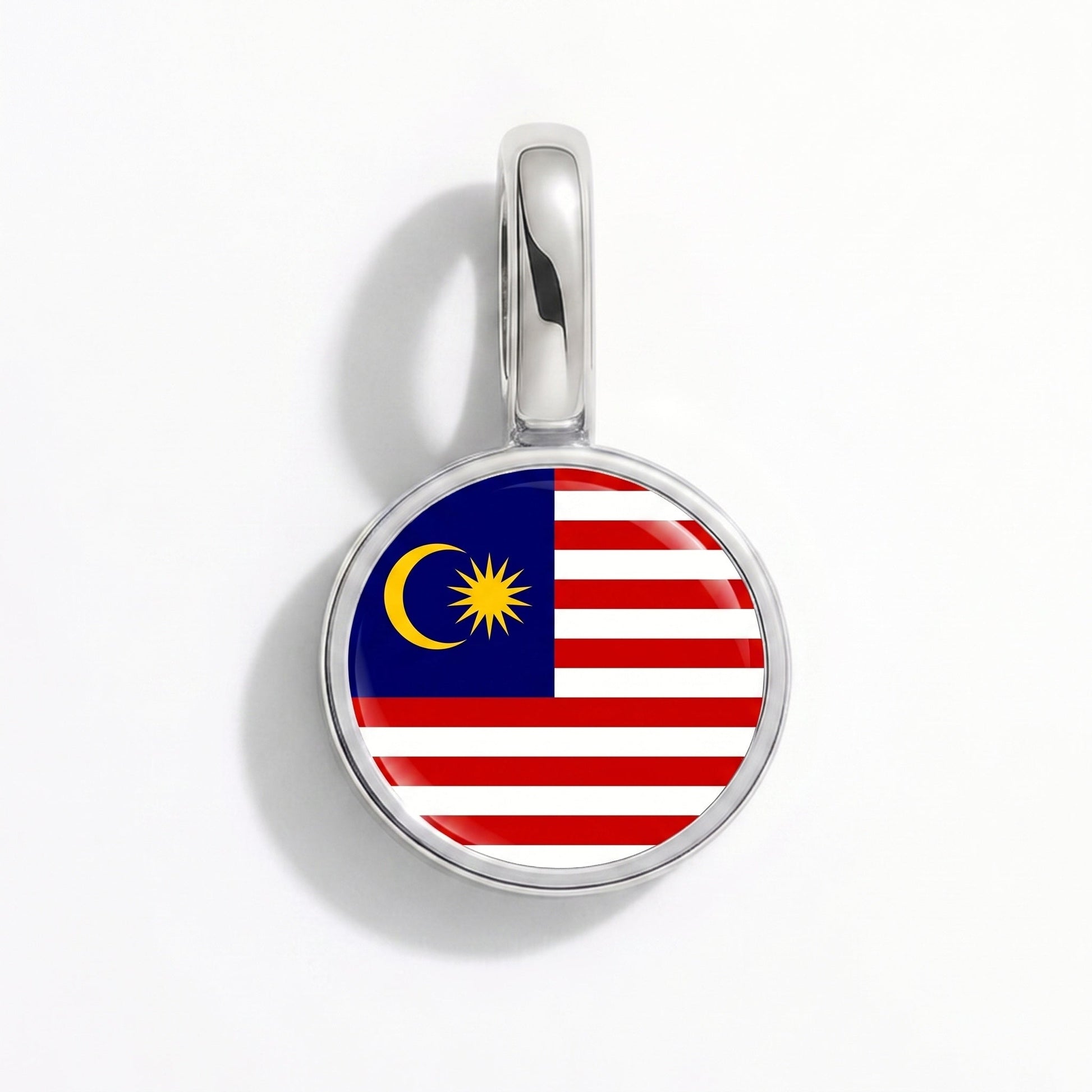Charm bandera Malasia – rectangular plata