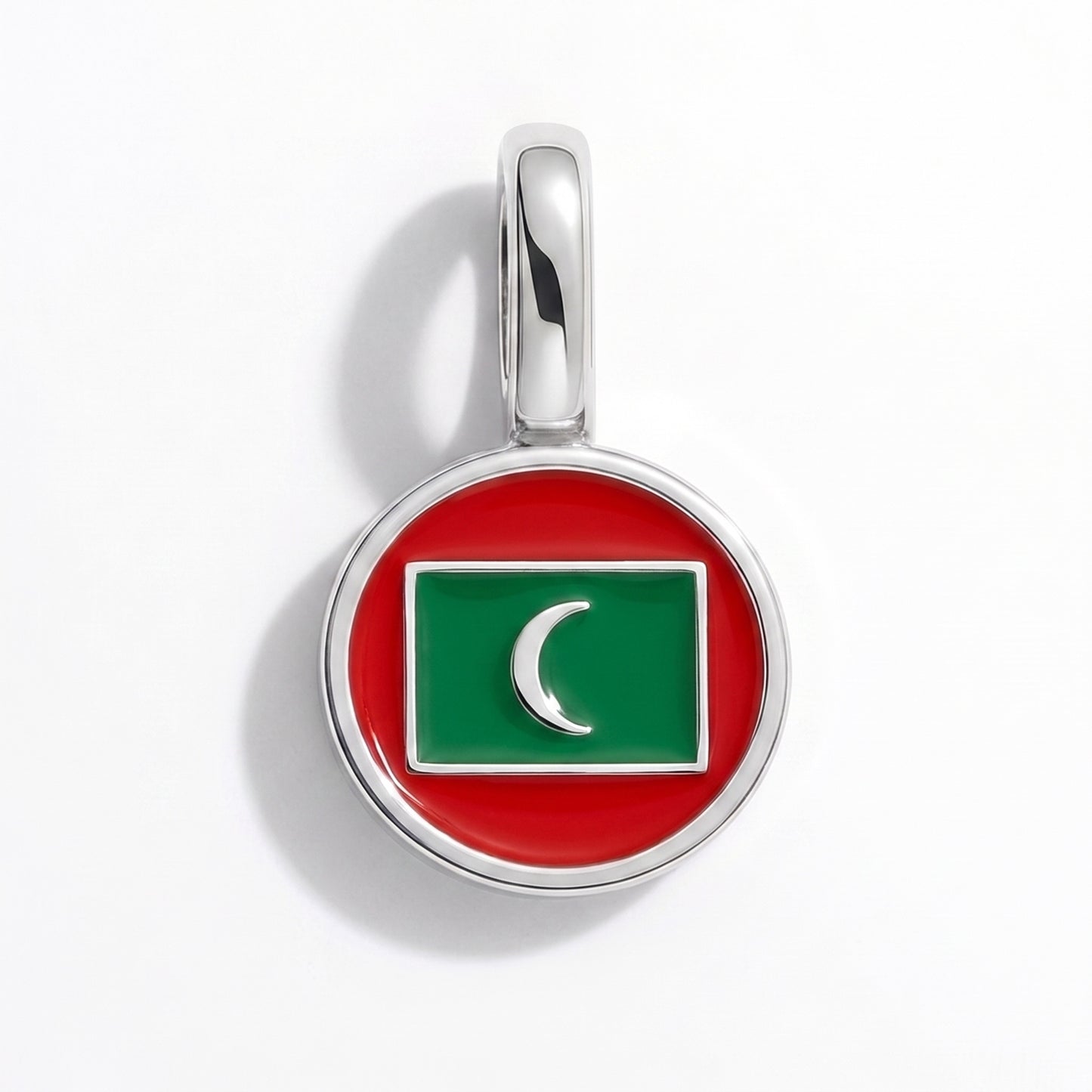 Charm bandera Maldivas – redonda plata