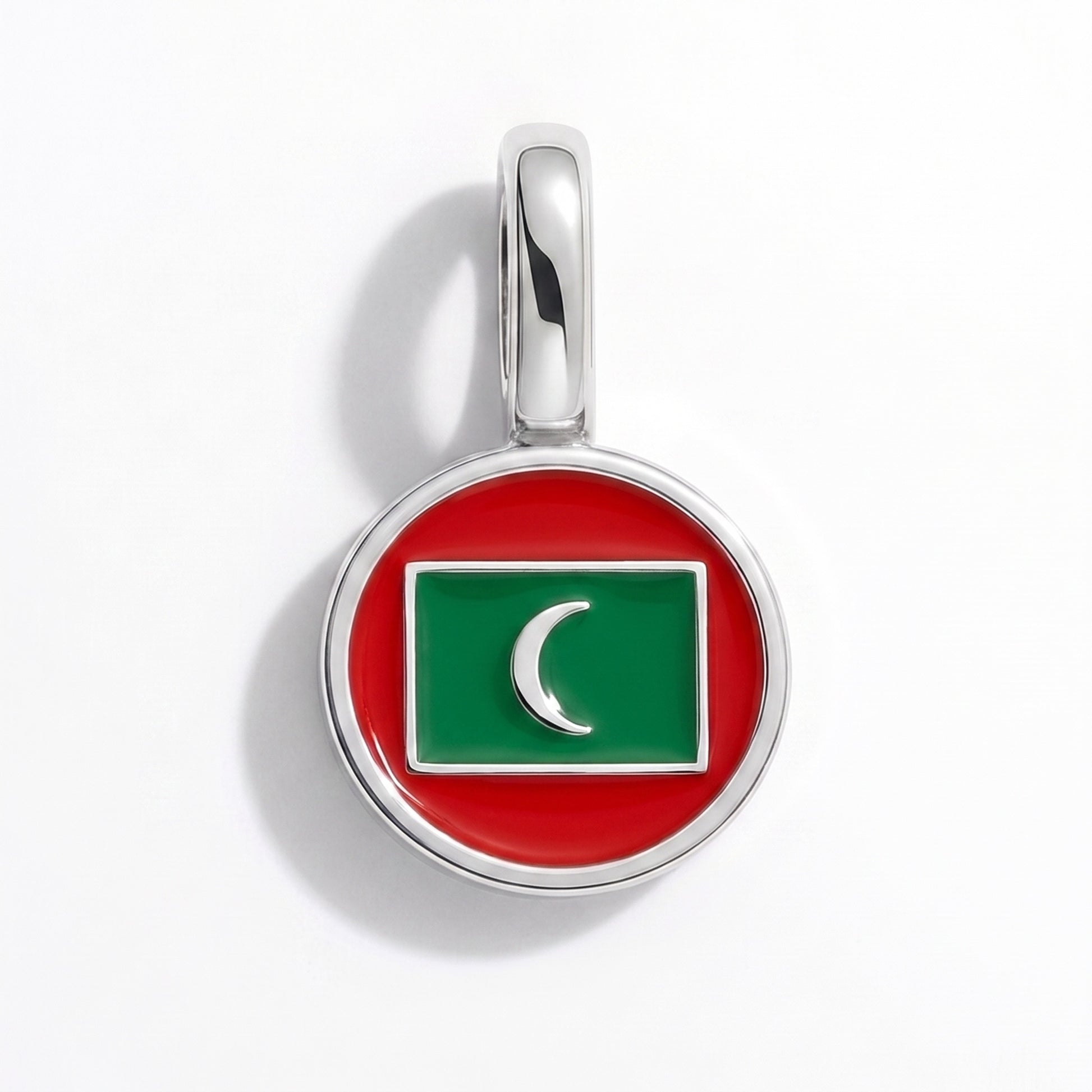 Charm bandera Maldivas – redonda plata