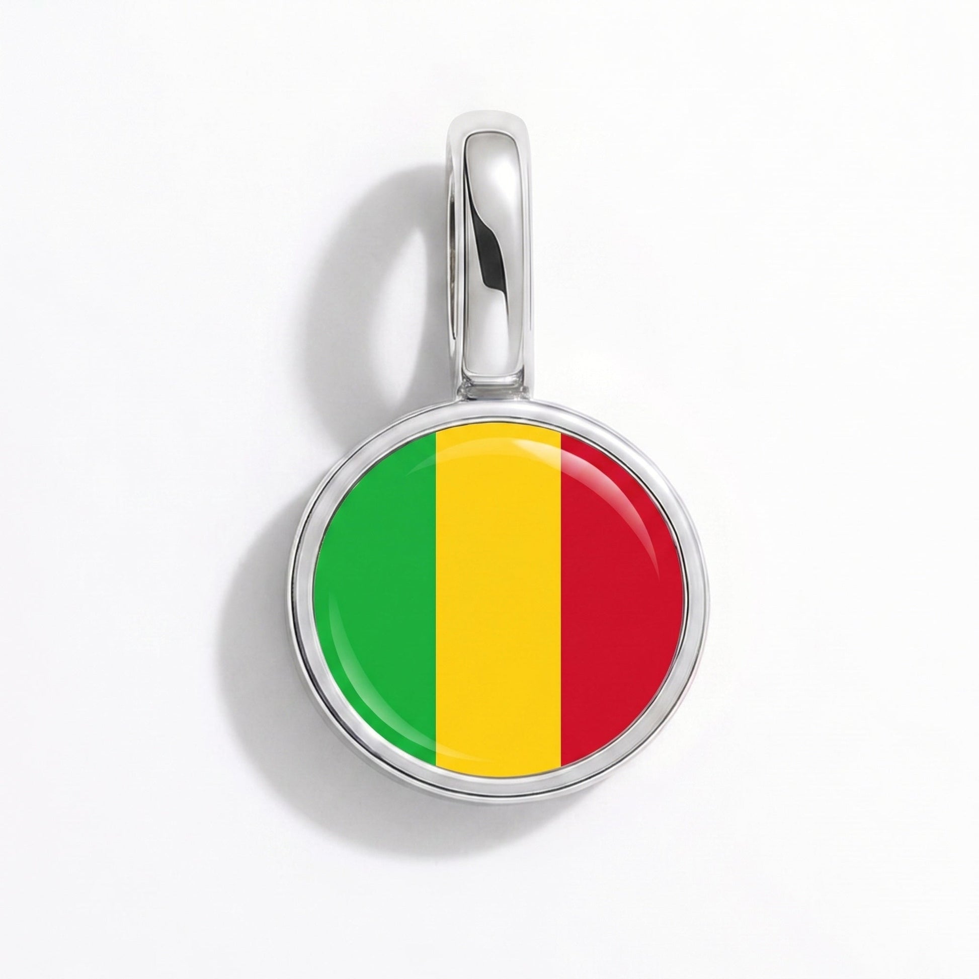 Charm bandera Malí – rectangular plata