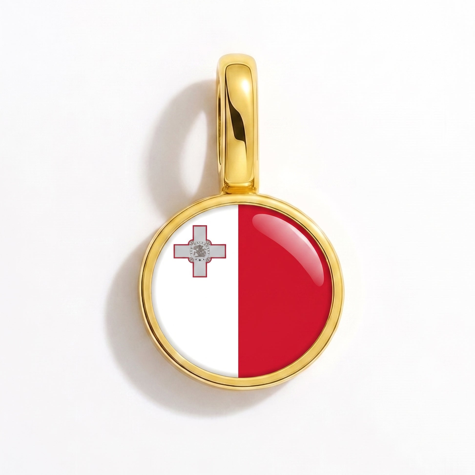 Charm bandera Malta – redonda oro