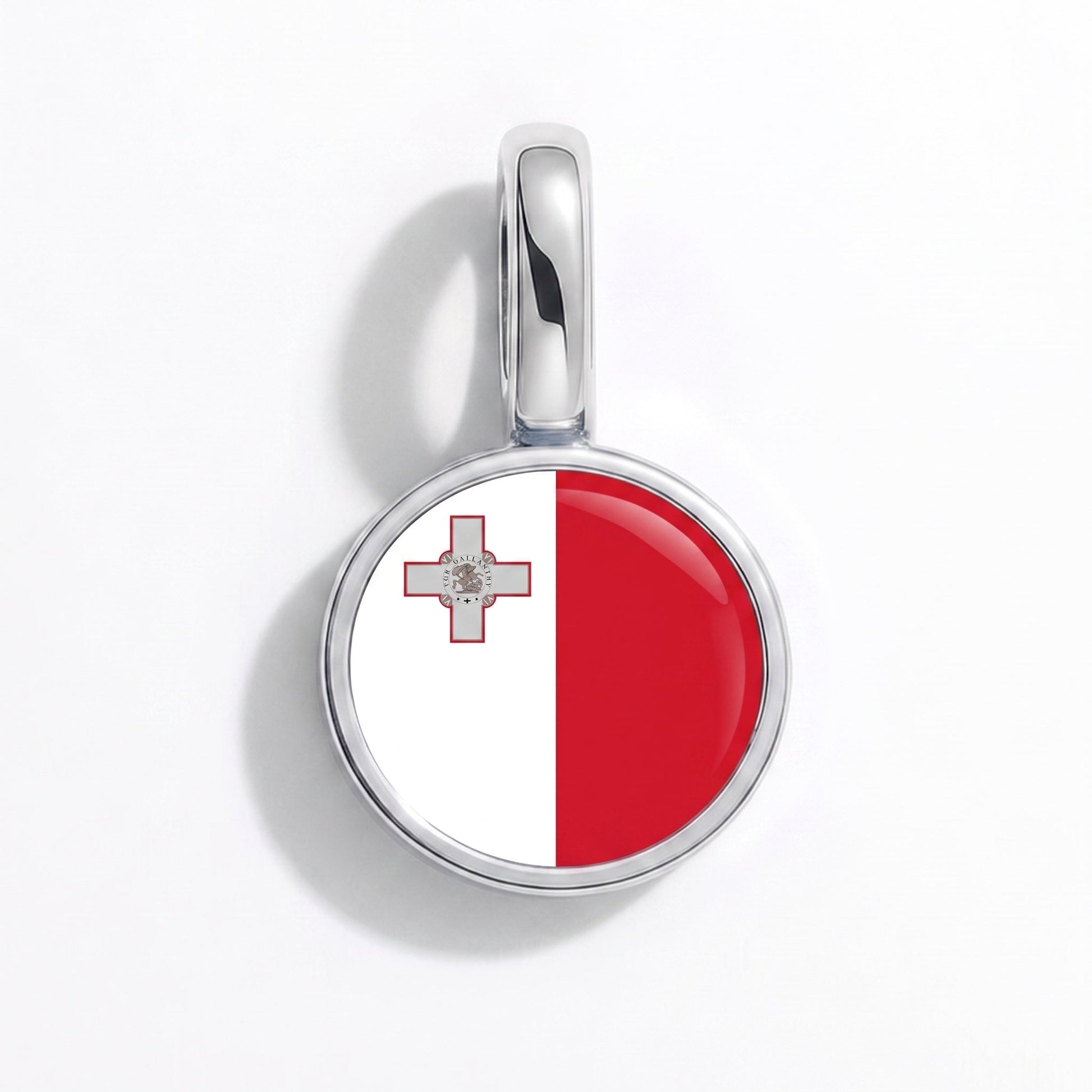 Charm bandera Malta – rectangular plata