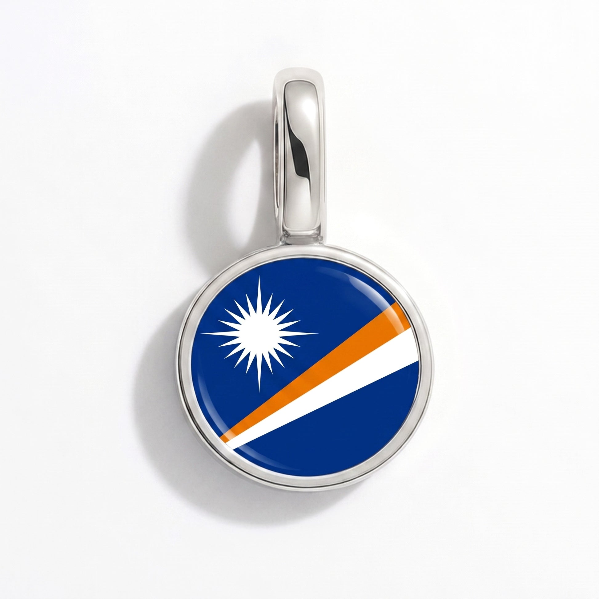 Charm bandera Islas Marshall – redonda plata