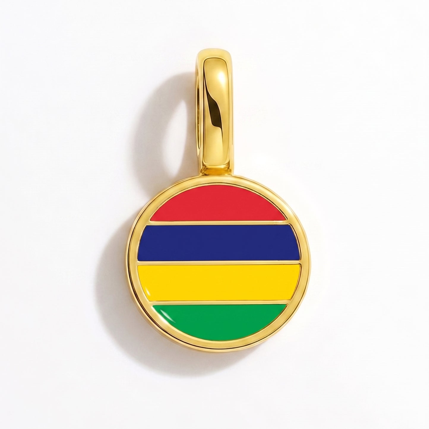 Charm bandera Mauricio – redonda oro