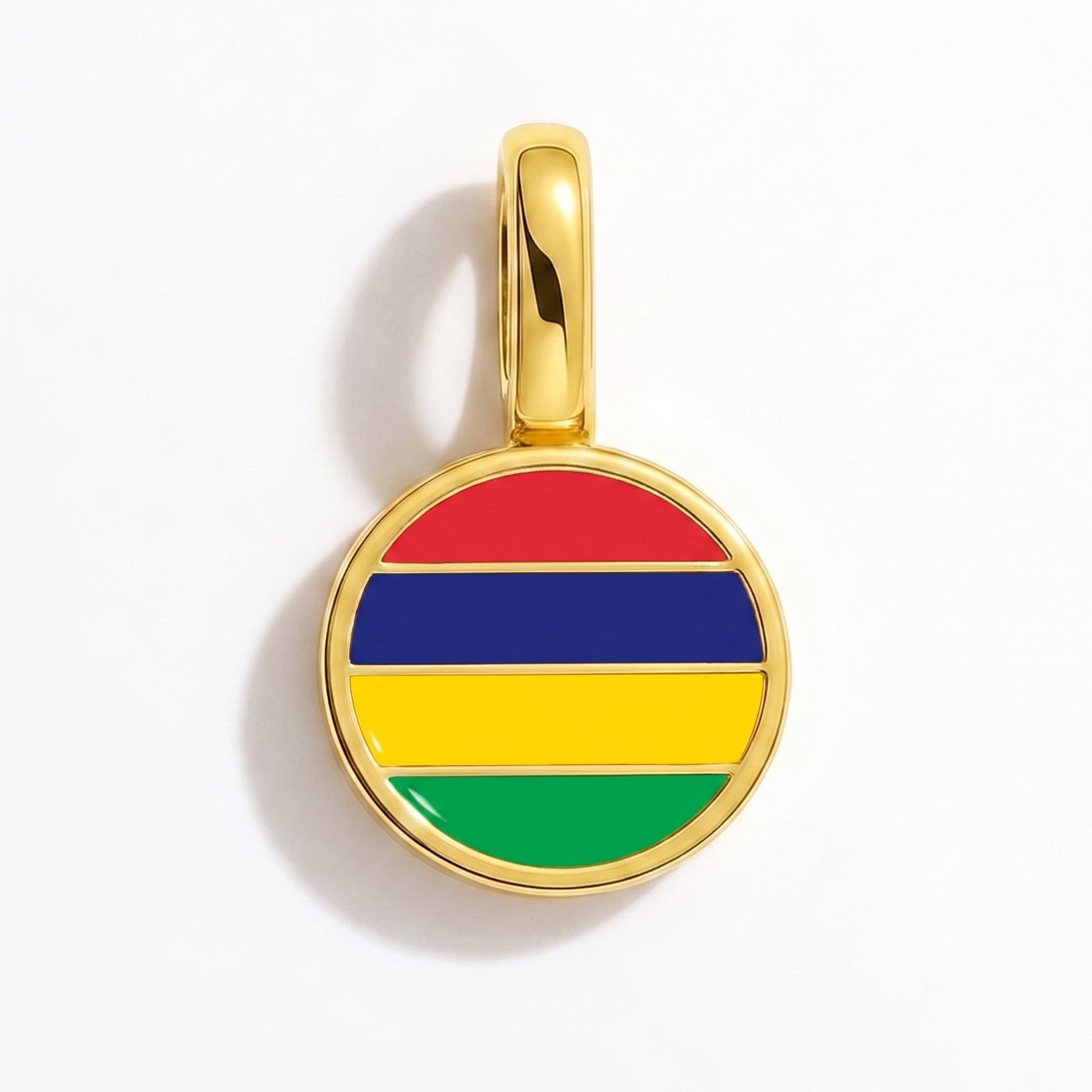 Charm bandera Mauricio – rectangular oro